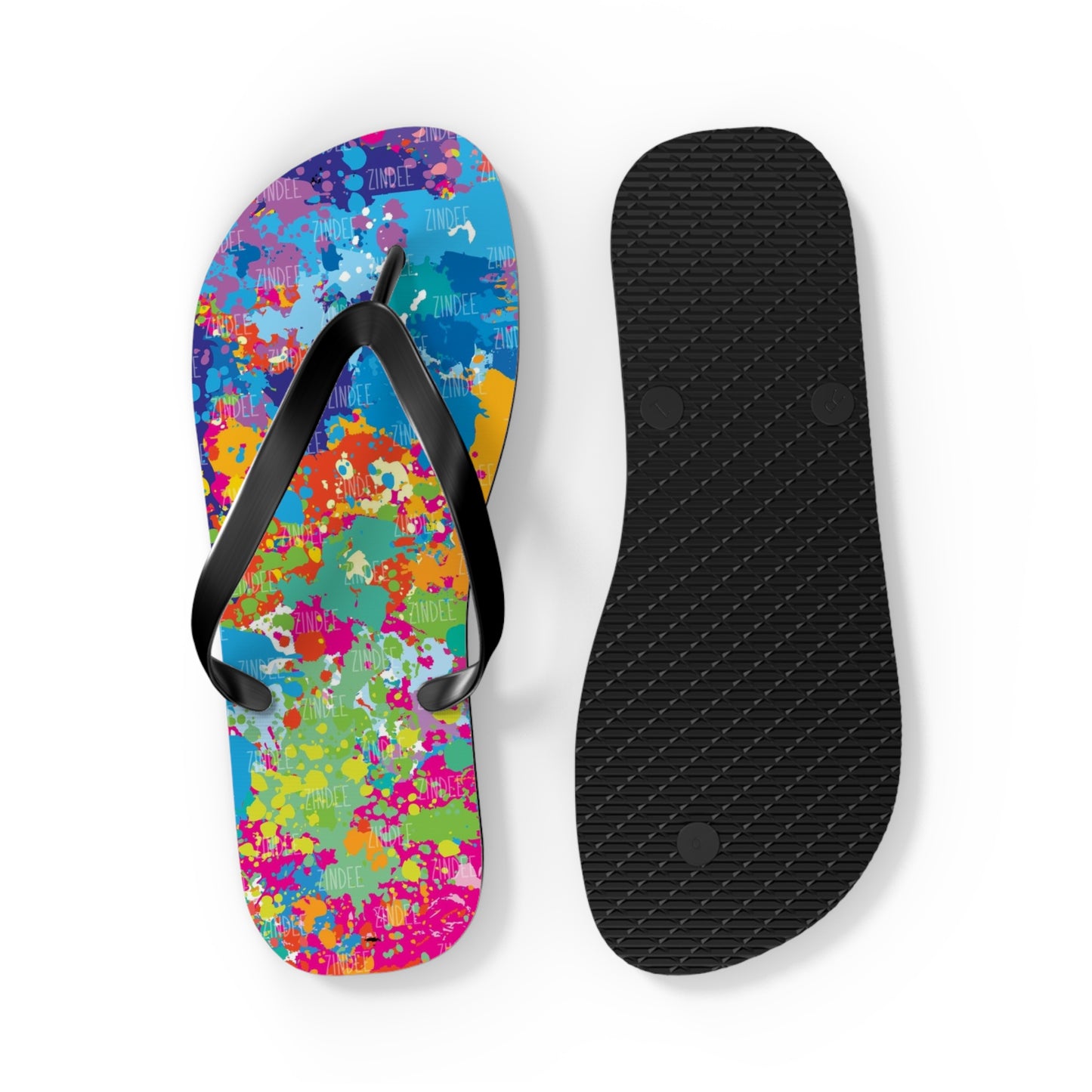 Paint Splatter Flip Flops, Sandals Slides, Summer Footwear, Brand New
