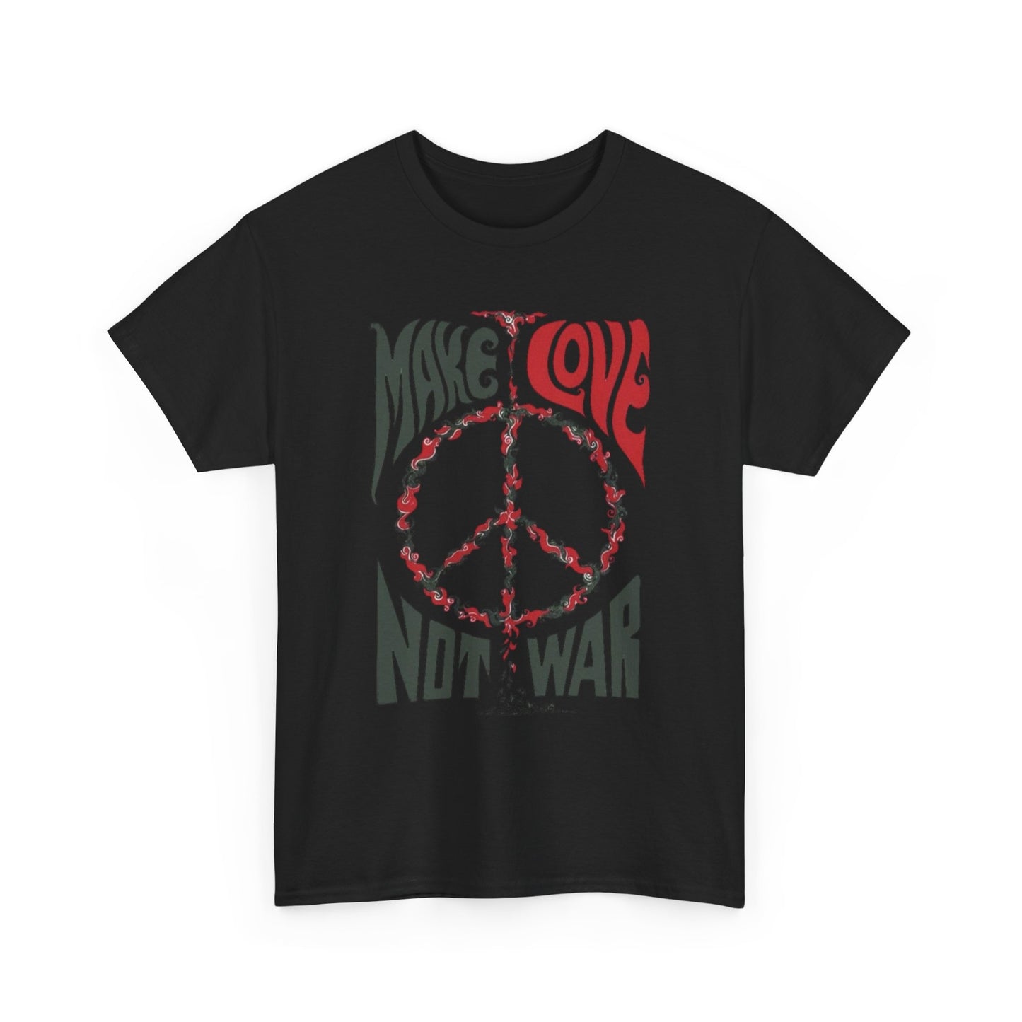 Make Love Not War Vintage Graphic T Shirt NEW Heavy Cotton Tee