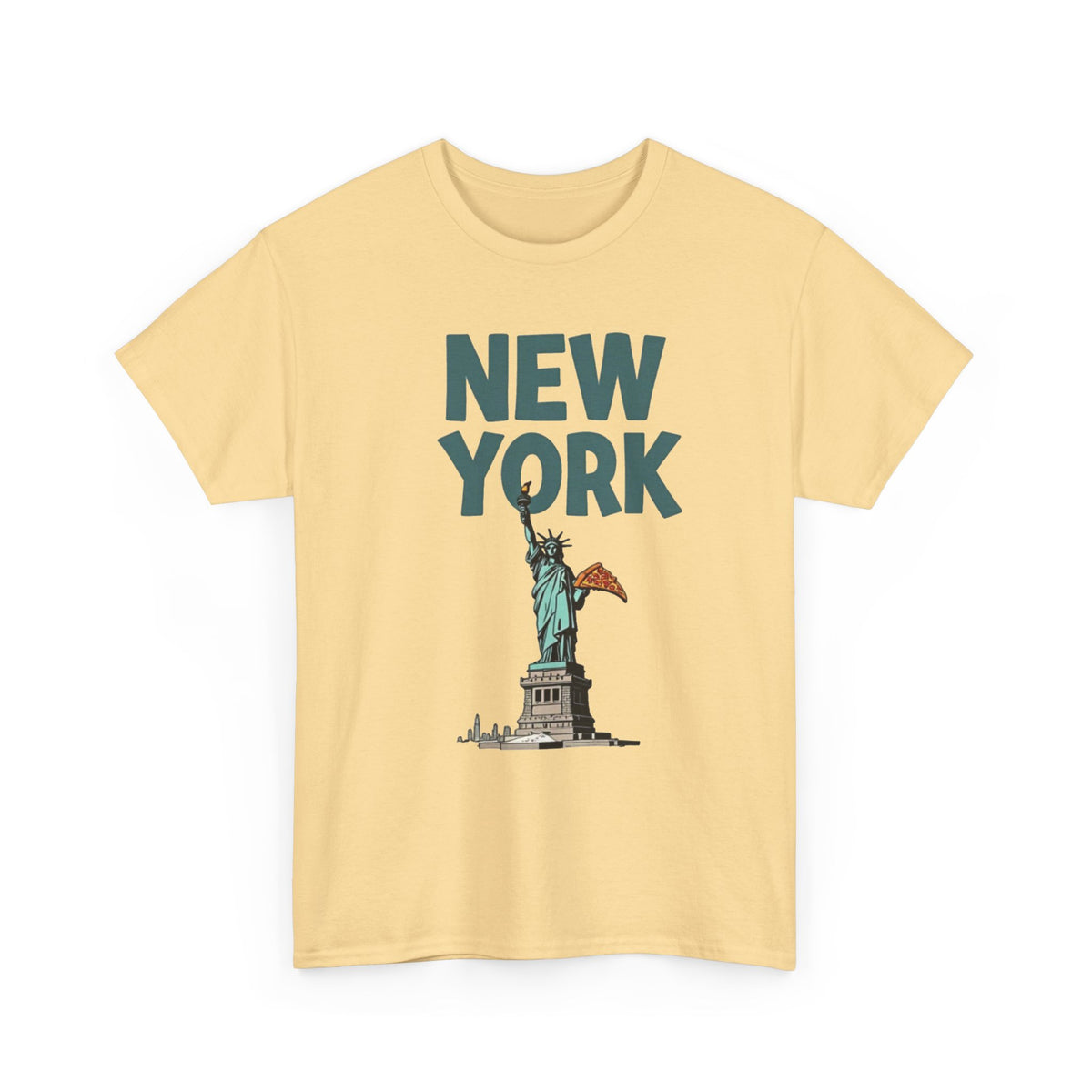 New York City Pizza Graphic T Shirt Men's Retro Heavy Cotton Tee
