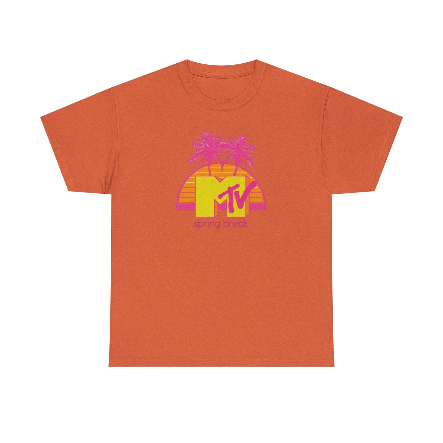 MTV Spring Break Vintage Tropical Graphic T-Shirt Unisex Heavy Cotton Tee