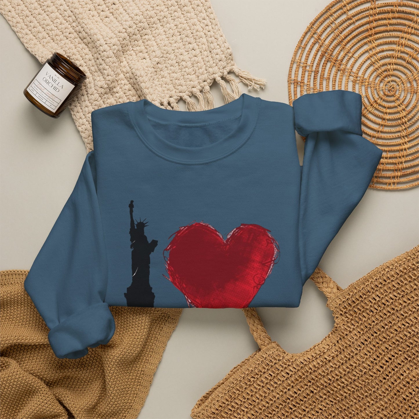 I Love NY Graphic Sweater NEW Unisex Heavy Blend™ Crewneck Sweatshirt