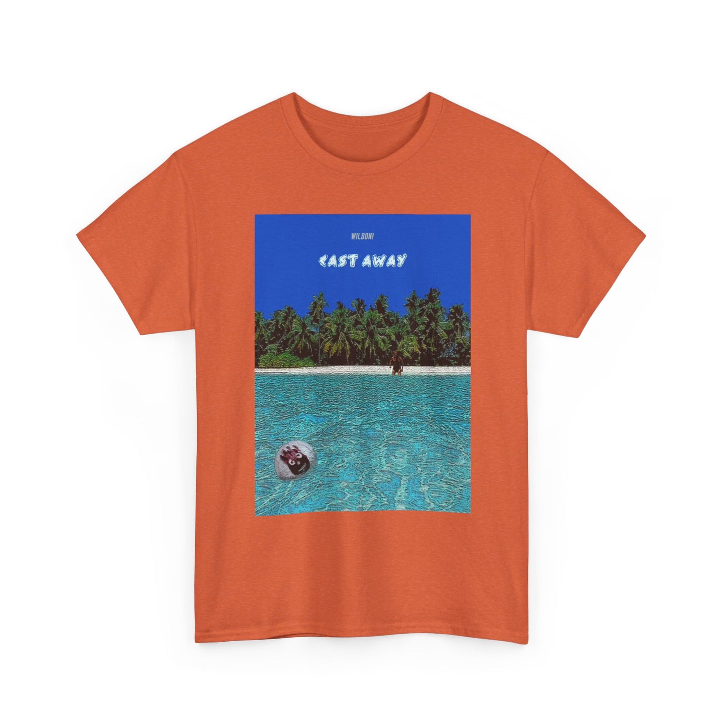 Cast Away Wilson Funny Retro Graphic T Shirt NEW Unisex Heavy Cotton Tee