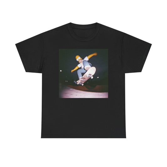The Simpsons Skateboarding Graphic T Shirt Funny Unisex Heavy Cotton Tee