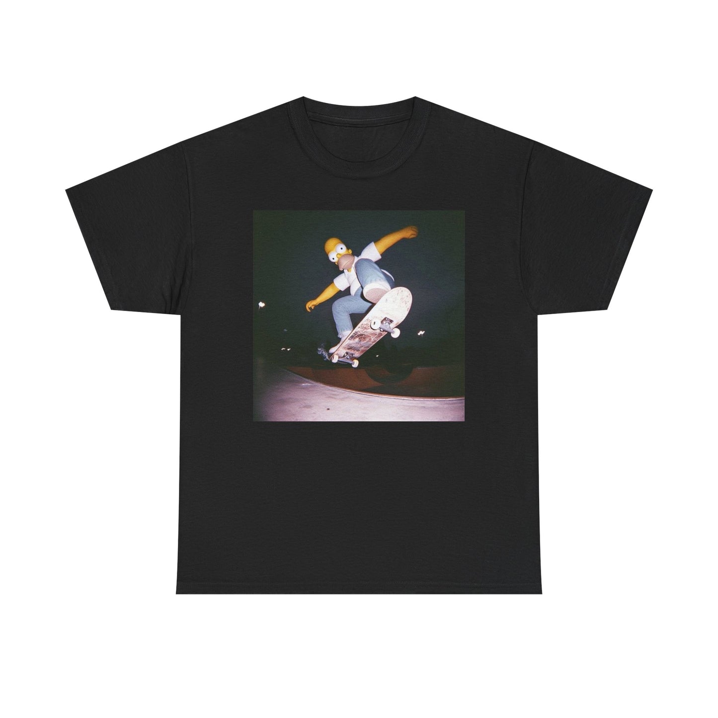 The Simpsons Skateboarding Graphic T Shirt Funny Unisex Heavy Cotton Tee