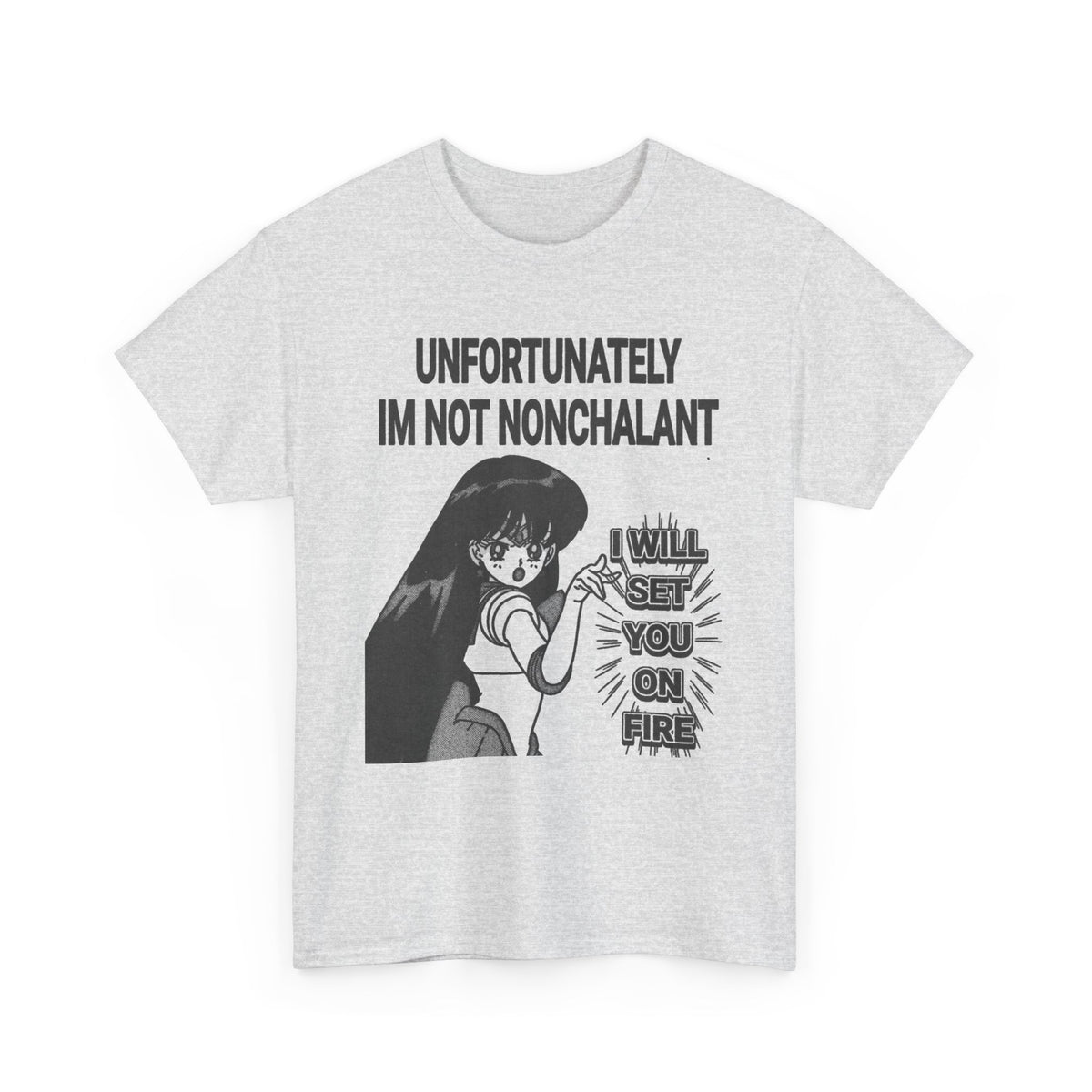 Anime Girl Fire Quote T-Shirt Men's Graphic Tee