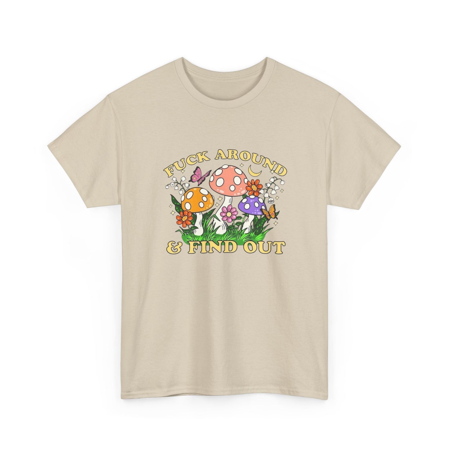 Funny Mushroom Trip Graphic T Shirt Unisex Heavy Cotton Tee