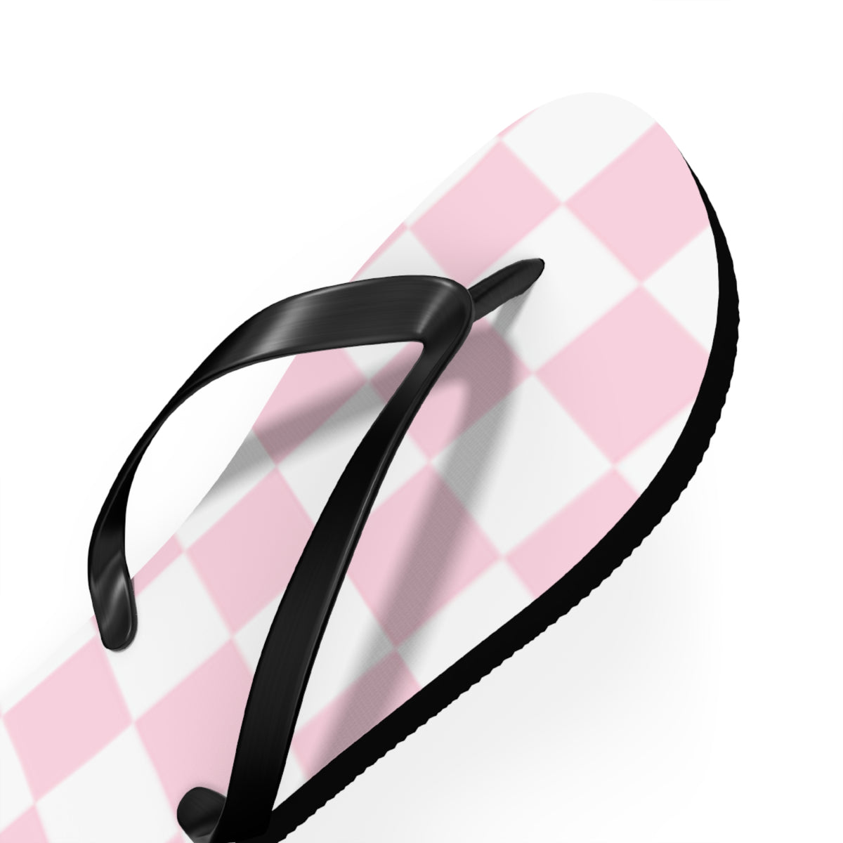 Pink Checkered Sandals, Beach Shoes, Vacation Flip Flops, Pool Slides