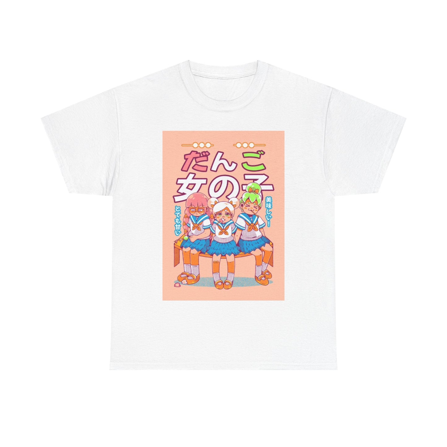 Anime Cute Girly TShirt Cartoon retro Graphics Unisex Heavy Cotton Tee