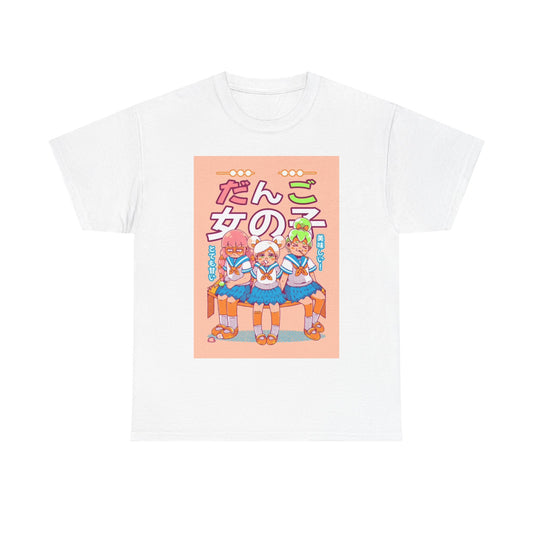 Anime Cute Girly TShirt Cartoon retro Graphics Unisex Heavy Cotton Tee
