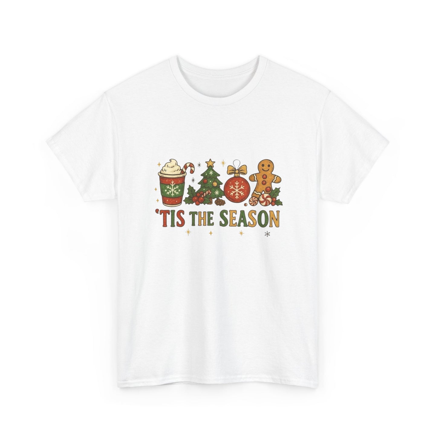 Tis The Season Christmas Graphic T Shirt NEW Unisex Heavy Cotton Tee