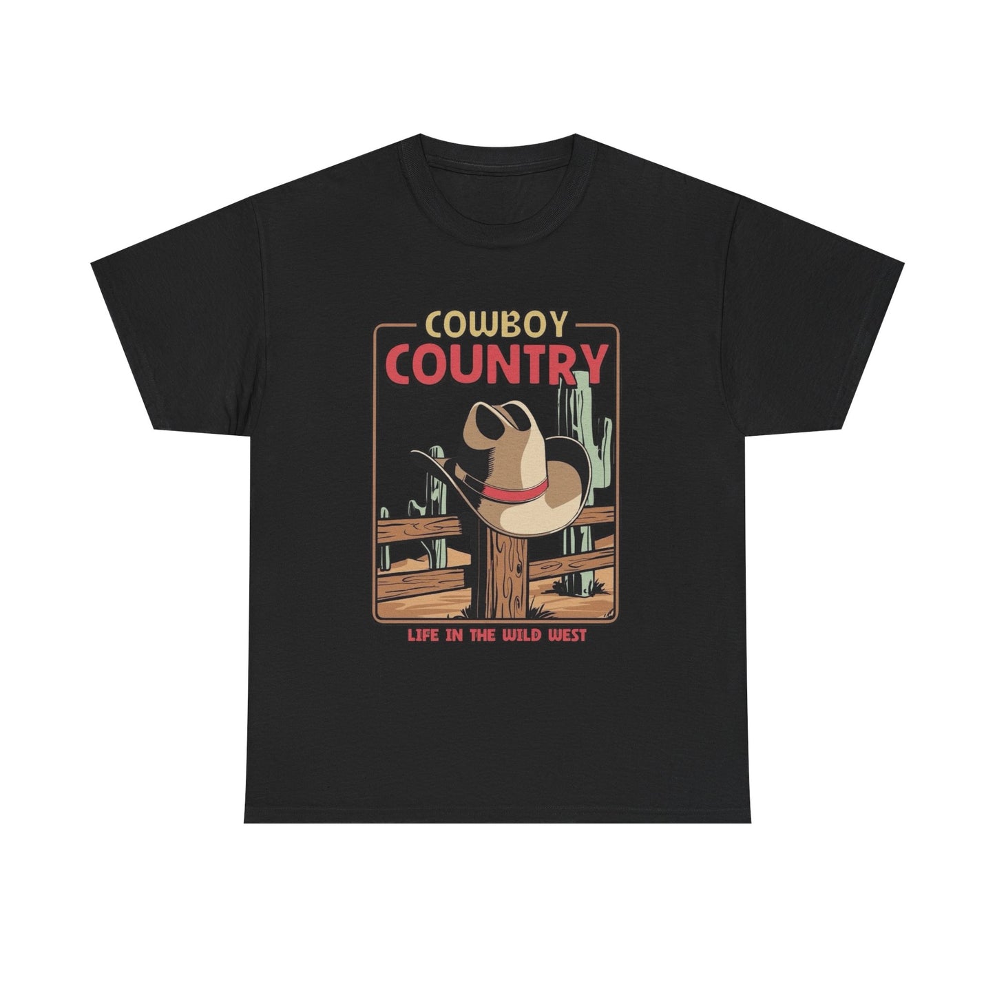 Cowboy Country Graphic T Shirt Unisex Heavy Cotton Tee New Gift