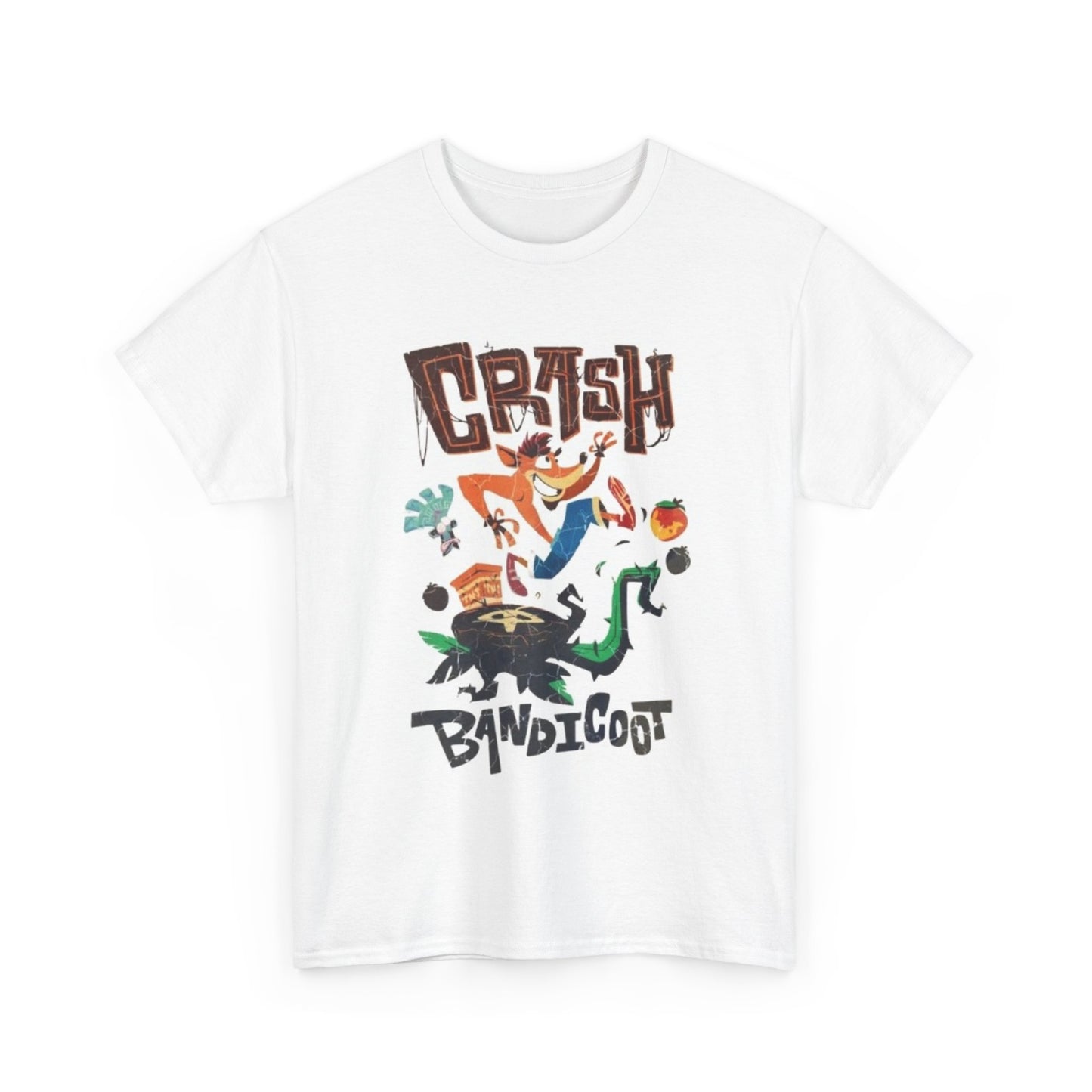 Crash Bandicoot Tshirt Playstation Retro Graphic Gaming Xbox Unisex Heavy Cotton