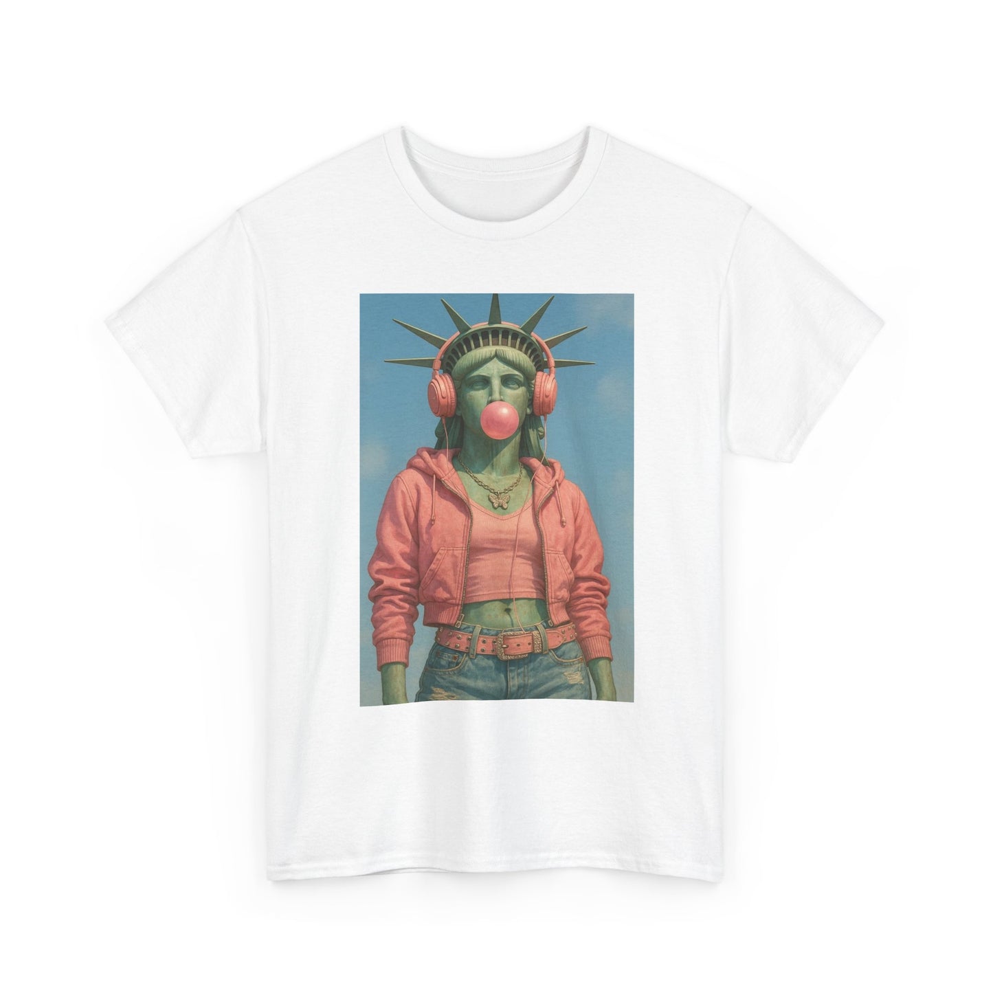 Statue Of Liberty Graphic T Shirt Funny Unisex Heavy Cotton Tee