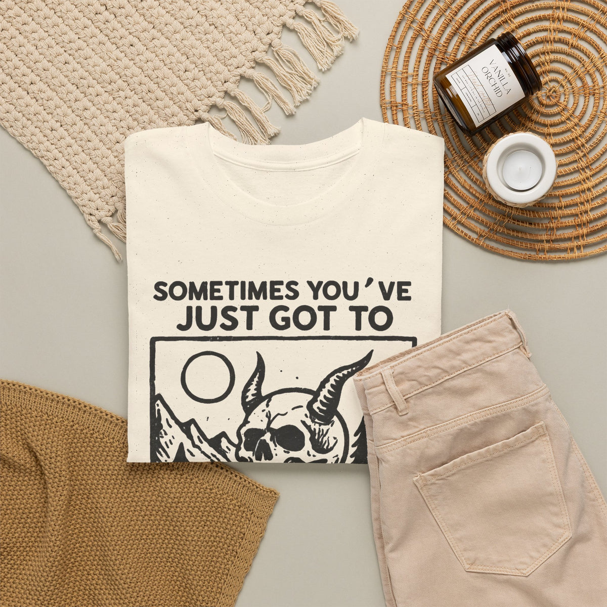 Skull Monster “Sometimes You’ve Just Got to Bleeeeggghhh” T-Shirt Men's Graphic Tee