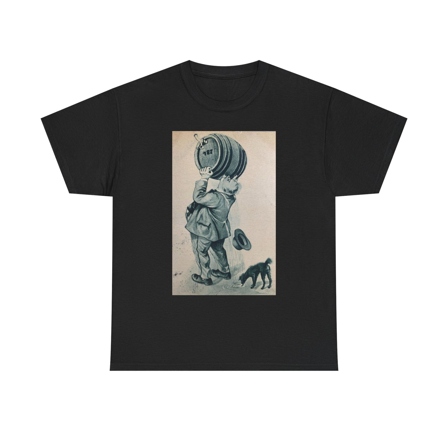 Funny Beer Keg Poster Retro T Shirt Unisex Heavy Cotton Tee Gift