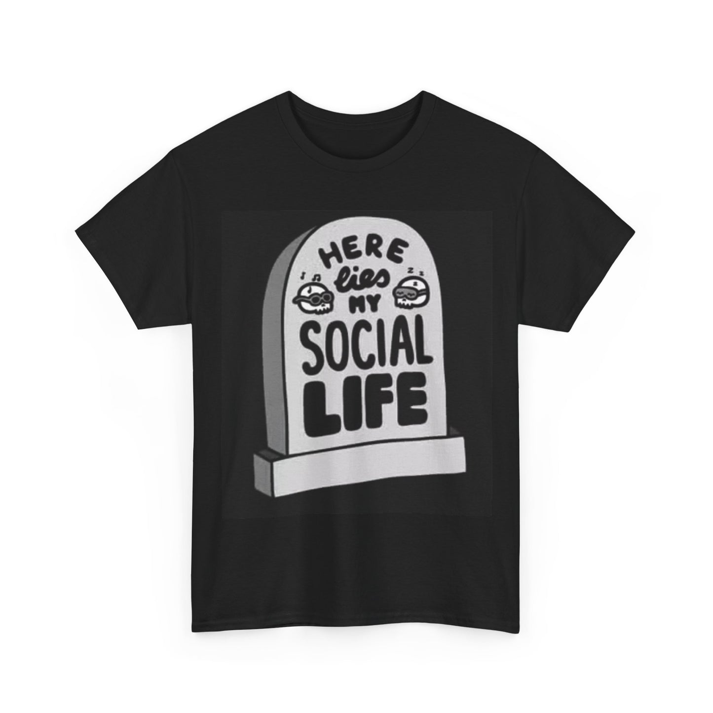 Here Lies My Social Life Shirt Funny Social Media Jokes Unisex Heavy Cotton Tee