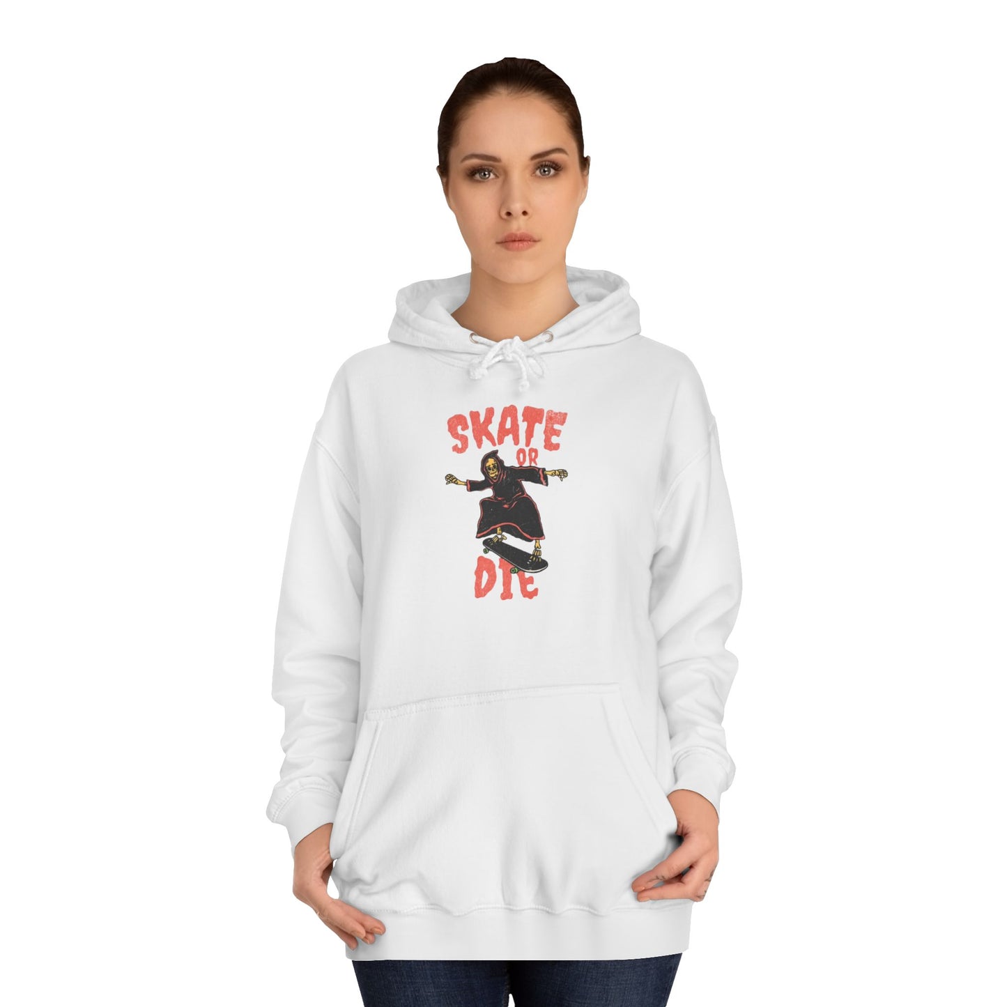 Skate Or Die Hoodie Graphic Skateboarding Grim Reaper Unisex College Hoodie