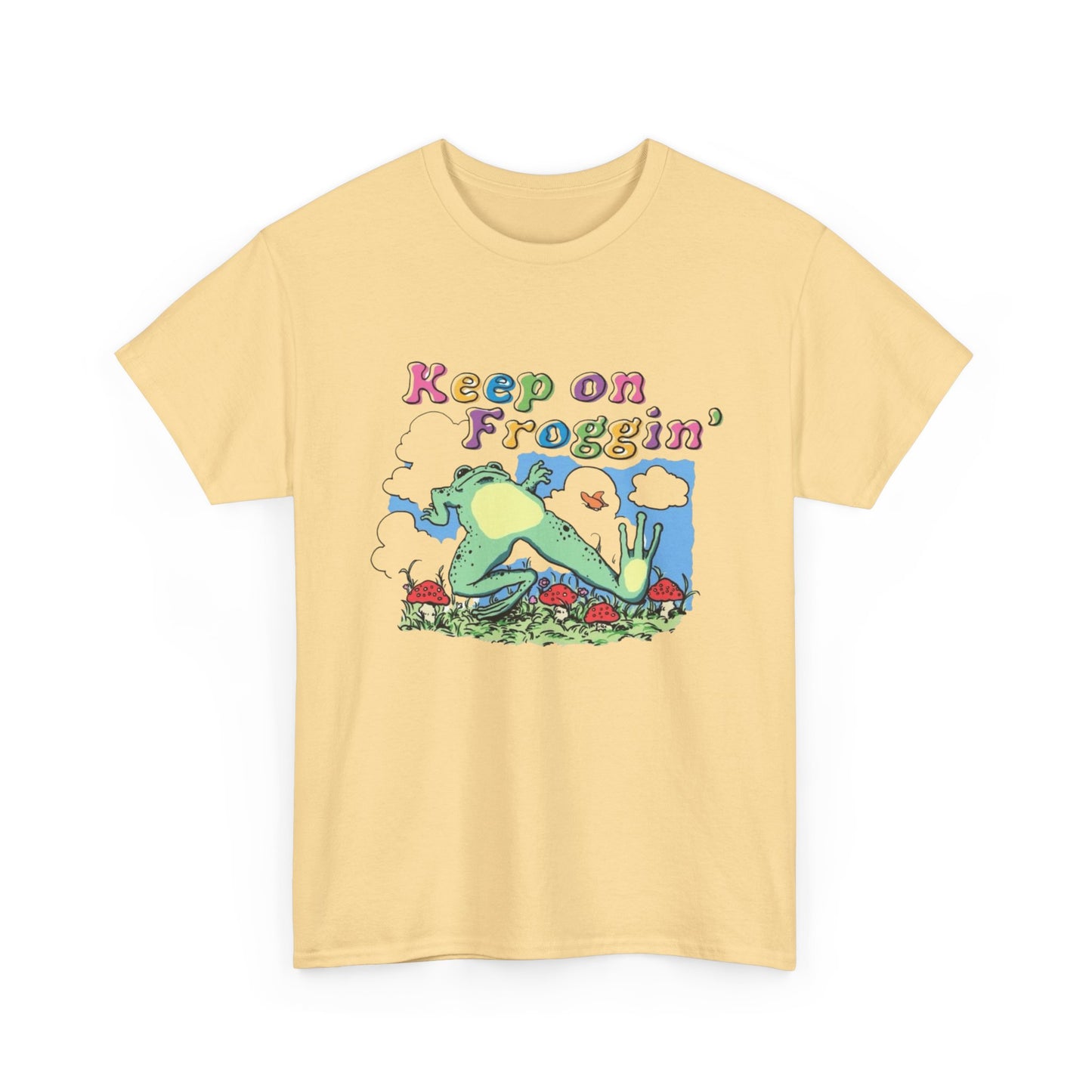 Keep on Froggin' Frog Illustration Tee | Retro Cute Frog Graphic