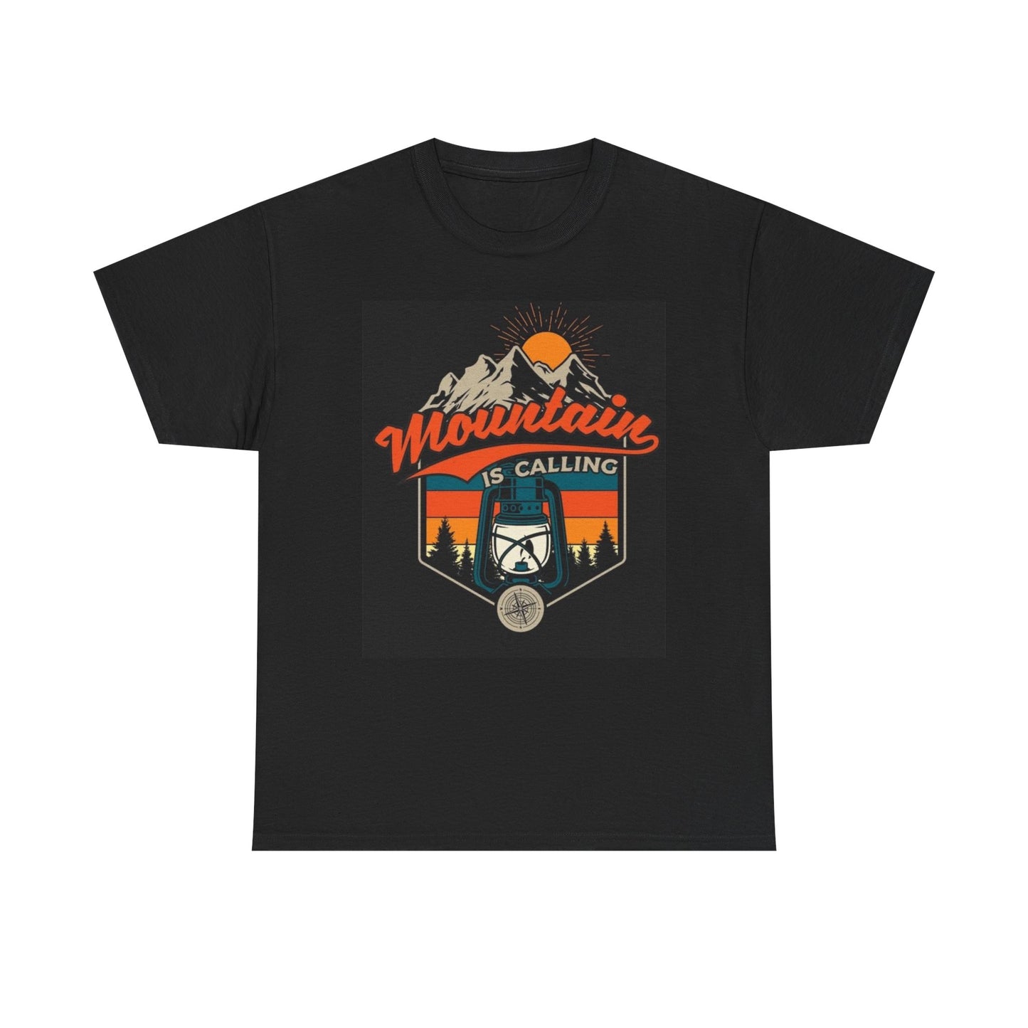 Mountain Is Calling Graphic T Shirt Outdoors Unisex Heavy Cotton Tee