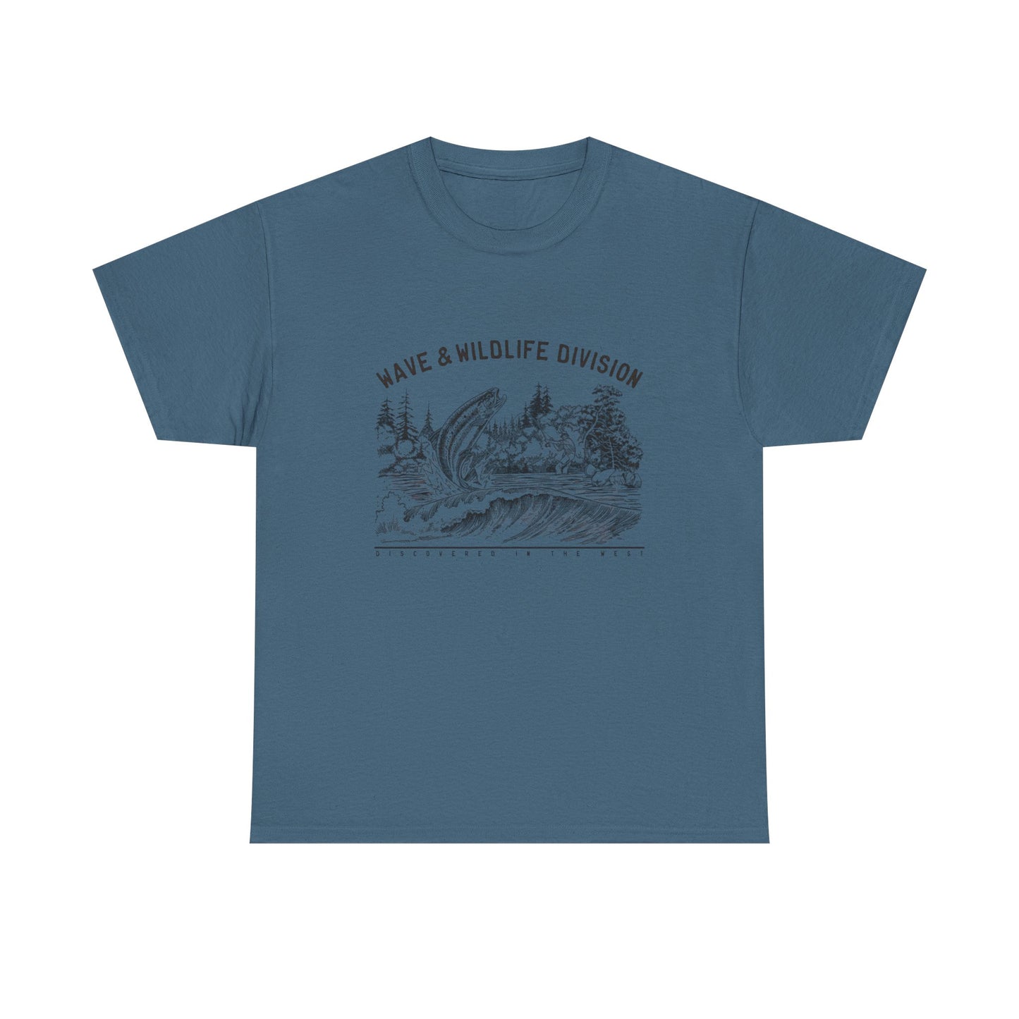 Wave And Wildlife Division Graphic T Shirt Unisex Heavy Cotton Tee