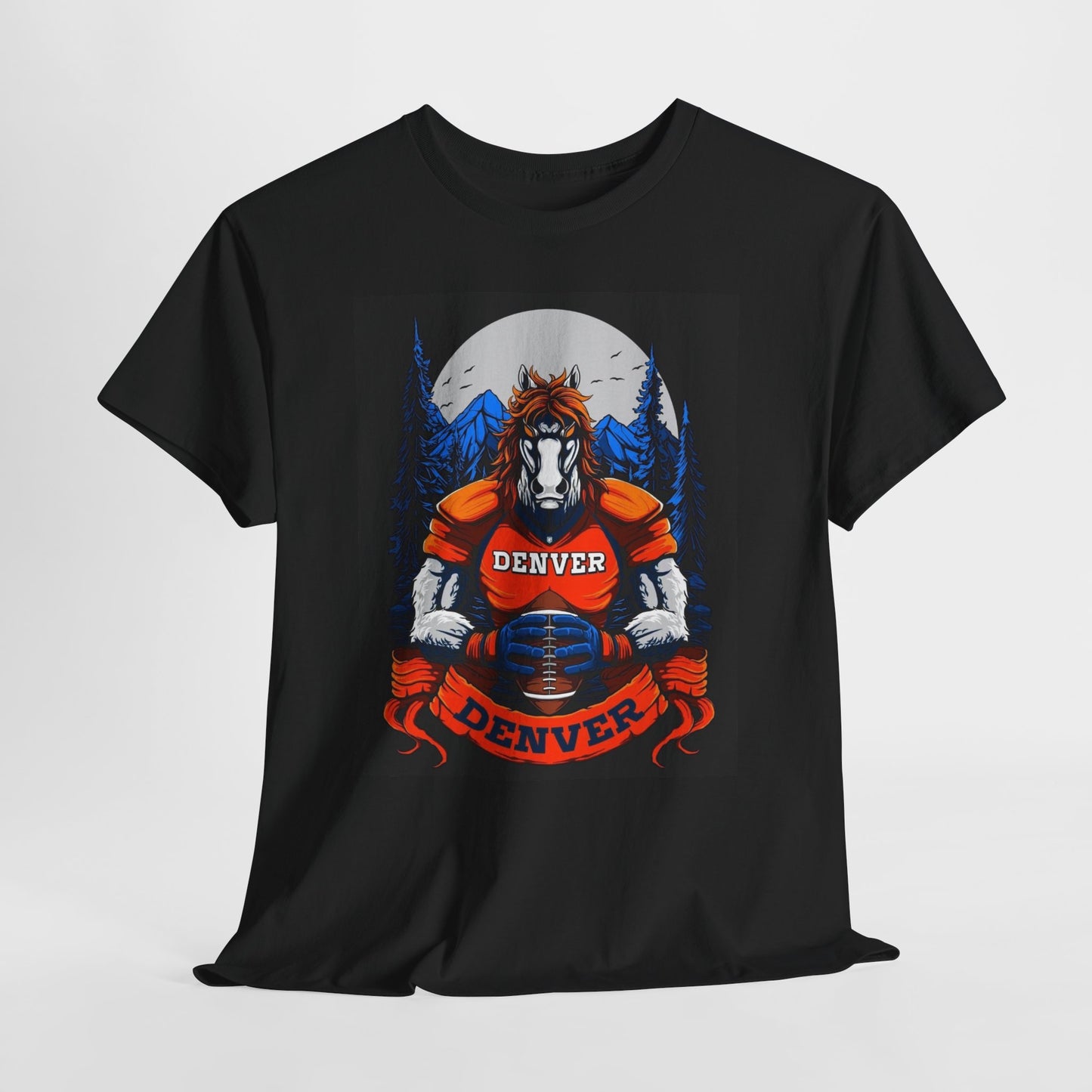 Denver Football Graphic T Shirt Mascot Vintage Unisex Heavy Cotton Tee