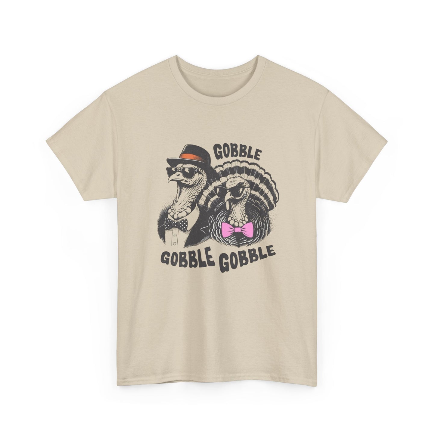 Thanksgiving Gobble Funny Turkey Graphic T Shirt NEW Unisex Heavy Cotton Tee