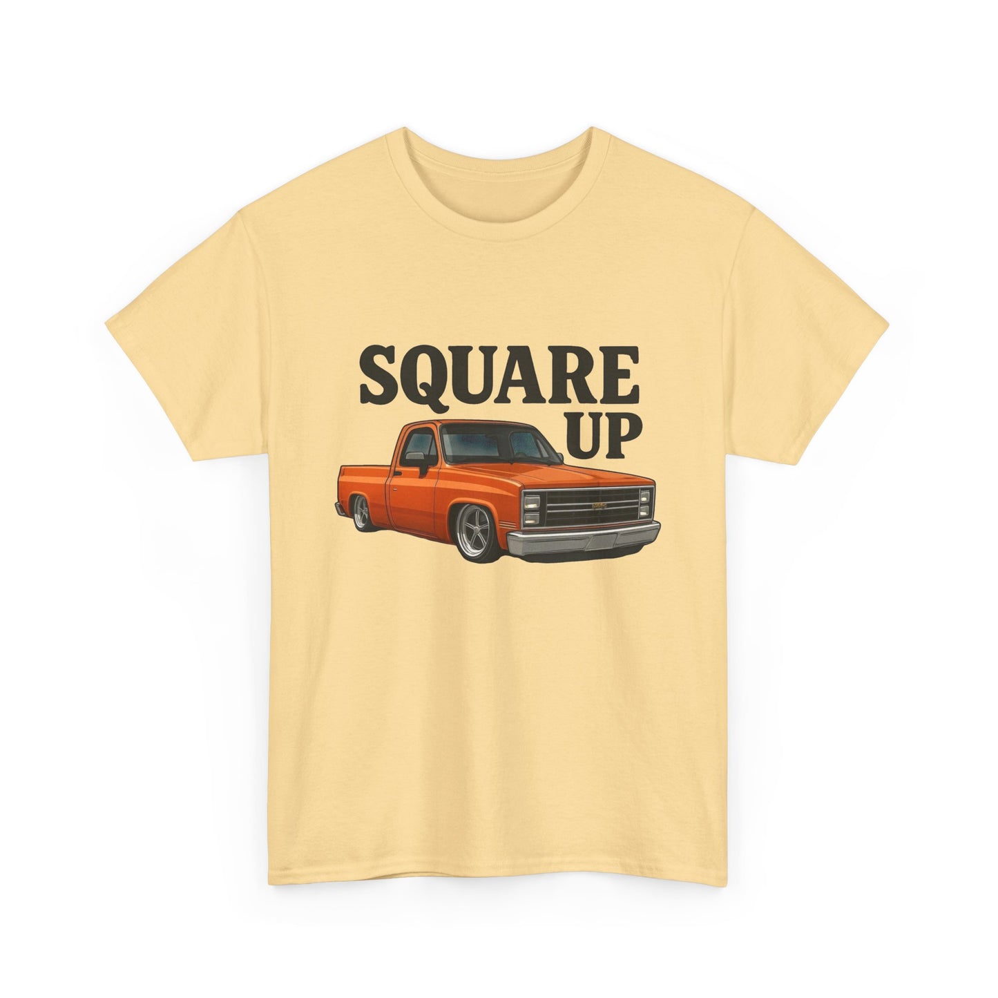 Square Up Chevy Trucks Retro Graphic T Shirt Unisex Heavy Cotton Tee NEW