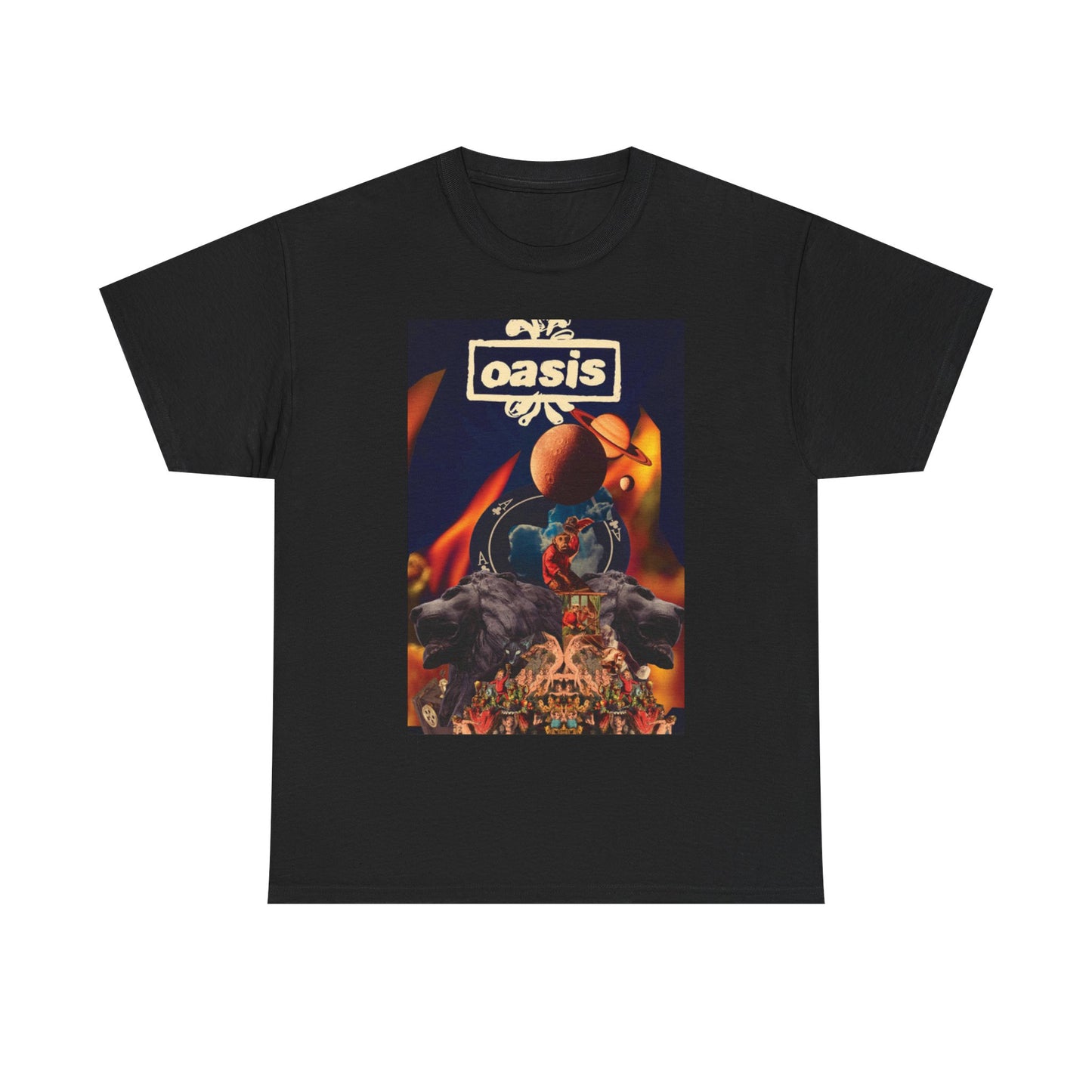 Oasis Band Merch T Shirt Vintage Poster Retro Rock Unisex Heavy Cotton Tee