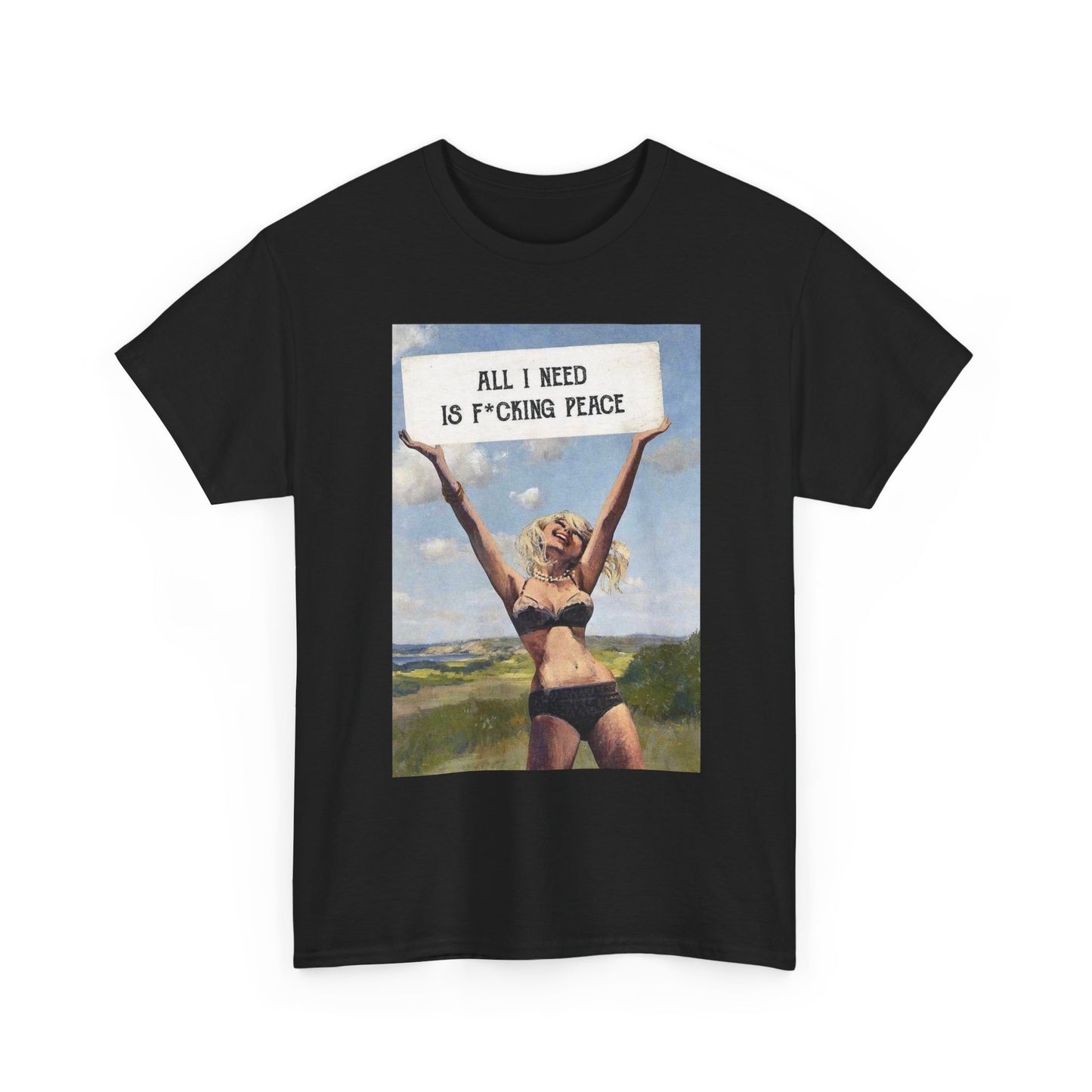 All I Need Is Peace Graphic T-Shirt Womens Comfy Cotton Tee NEW