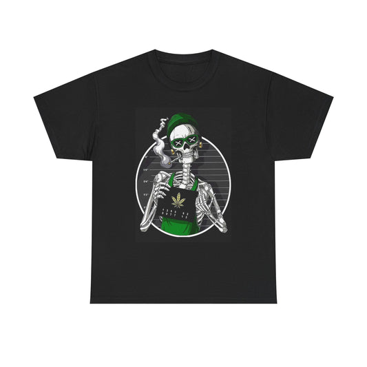 Weed Mugshot Funny Graphic T Shirt Leaf Unisex Heavy Cotton Tee