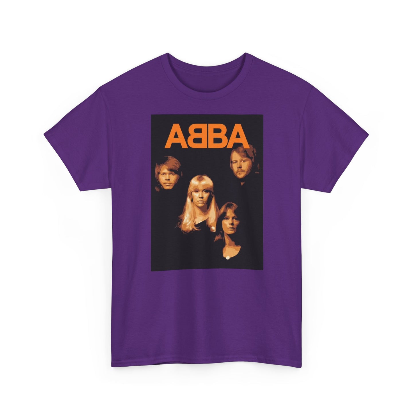 Abba T-shirt vintage retro neon lights classic music Unisex Heavy Cotton Tee
