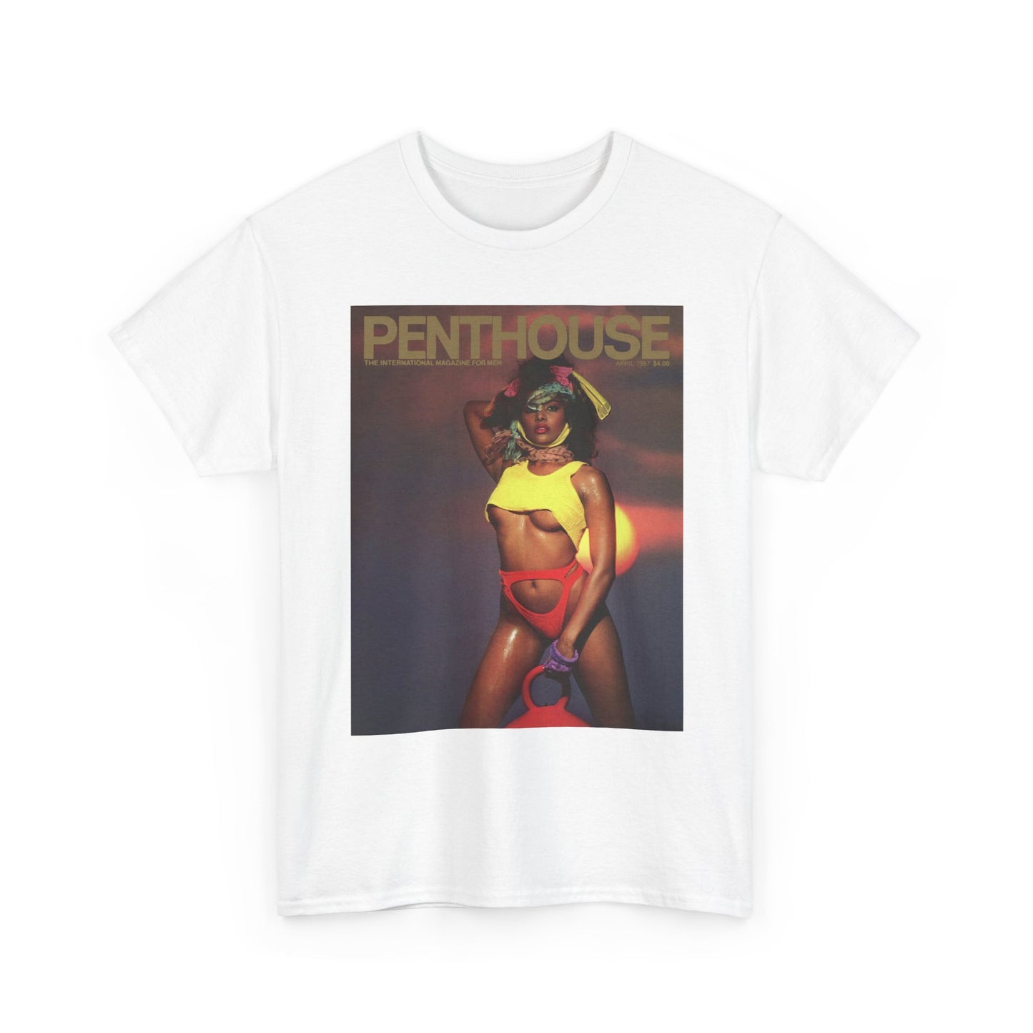 Penthouse Magazine Graphic T Shirt Vintage Heavy Cotton Tee Retro 90s Model
