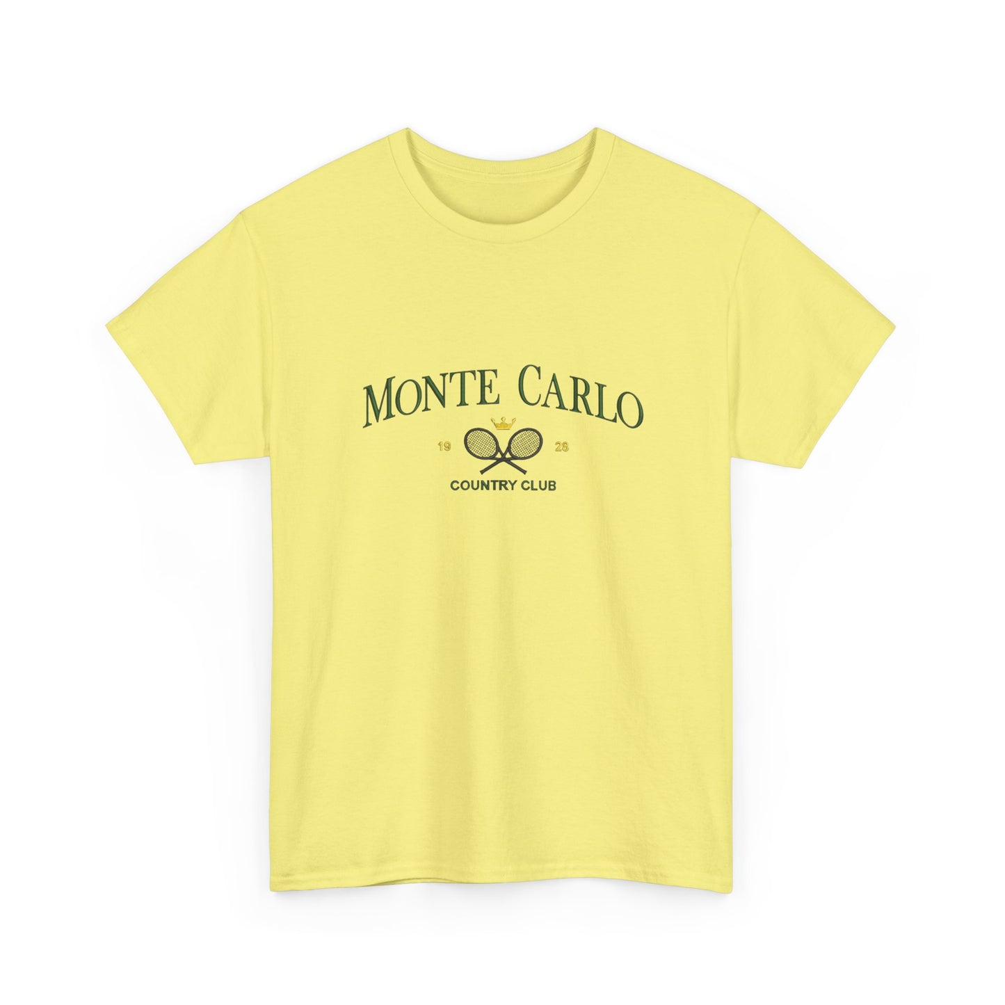 Monte Carlo Country Club Graphic T Shirt NEW Unisex Heavy Cotton Tee