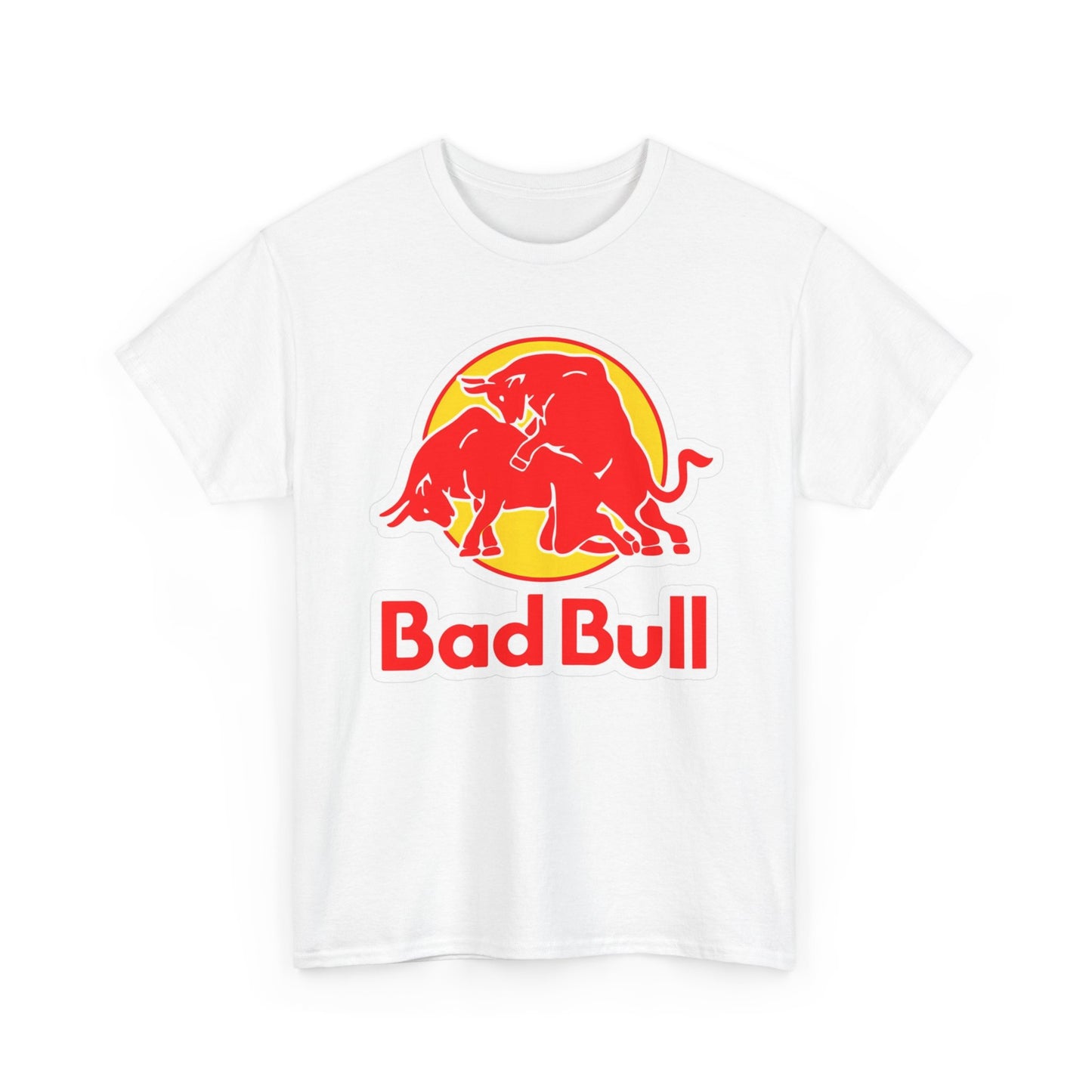 Badbull Funny Graphic T Shirt Red Bull Sex Jokes Unisex Heavy Cotton Tee