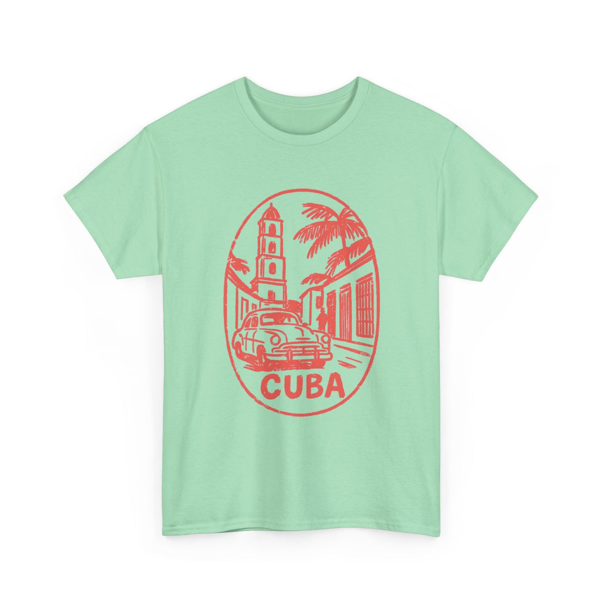 Cuba Graphic T Shirt Men's Retro Travel Heavy Cotton Tee