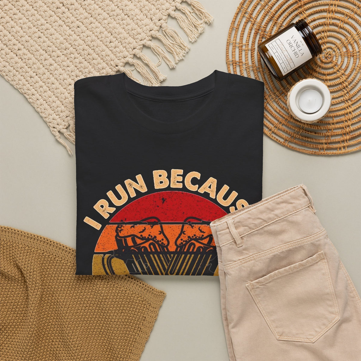 I Run Because I Really Like Beer Graphic T-Shirt Men's Graphic Tee