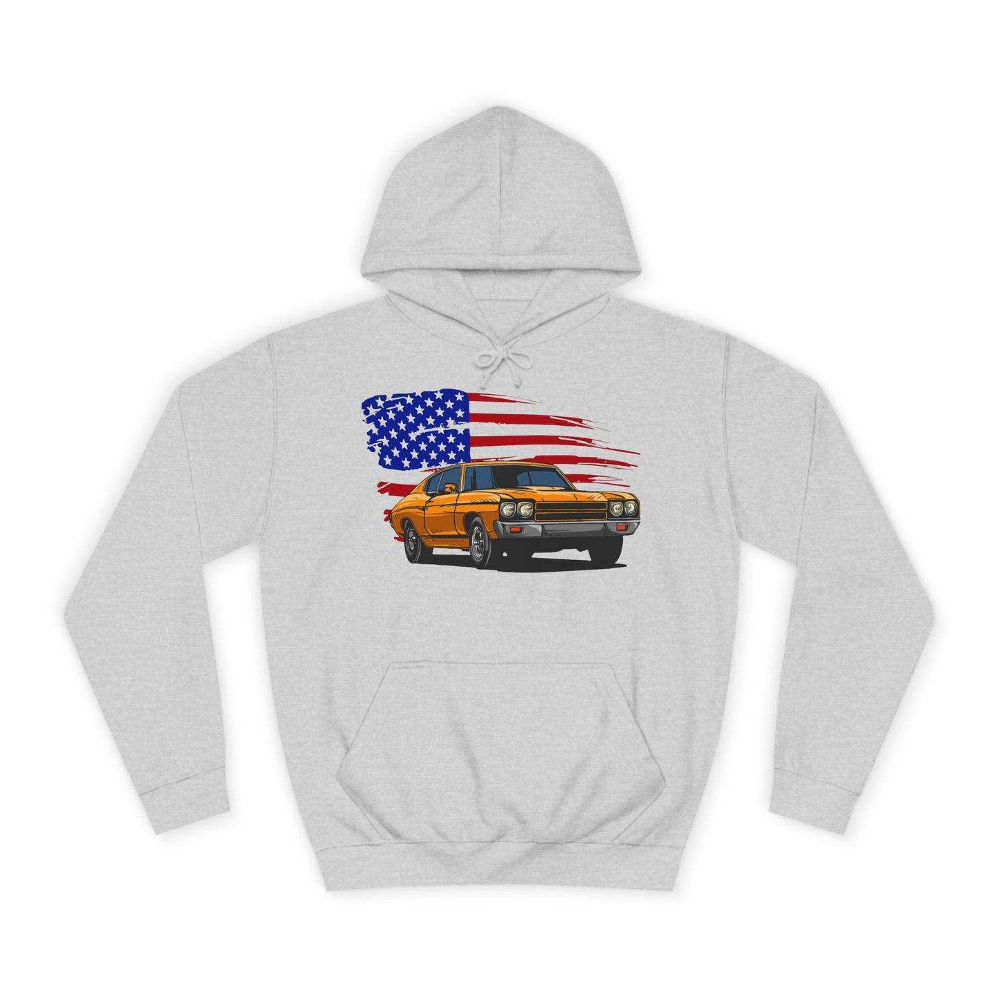 Chevelle Hoodie Retro Chevrolet Vintage Muscle Car American Flag Unisex Hoodie
