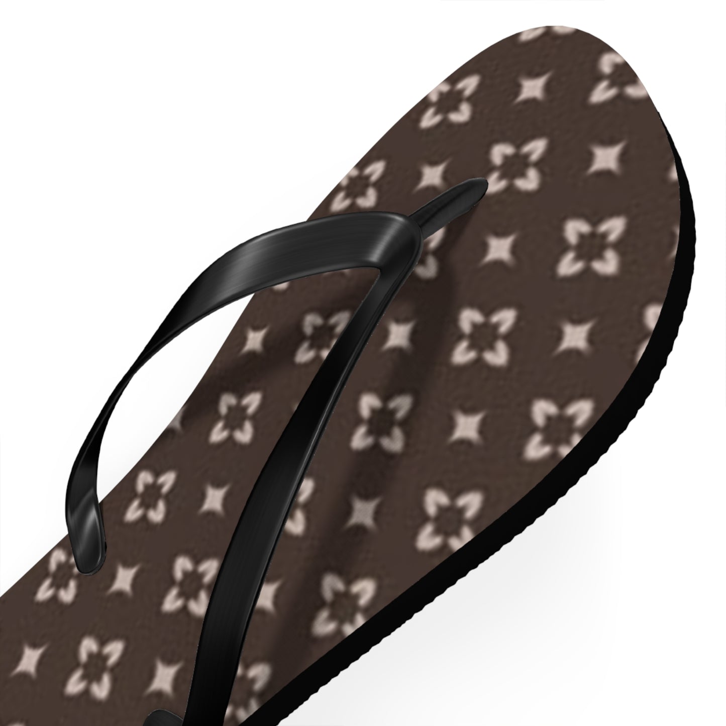 Brown And White Monogram Flip Flops, Sandals Slides, Summer Footwear, Brand New