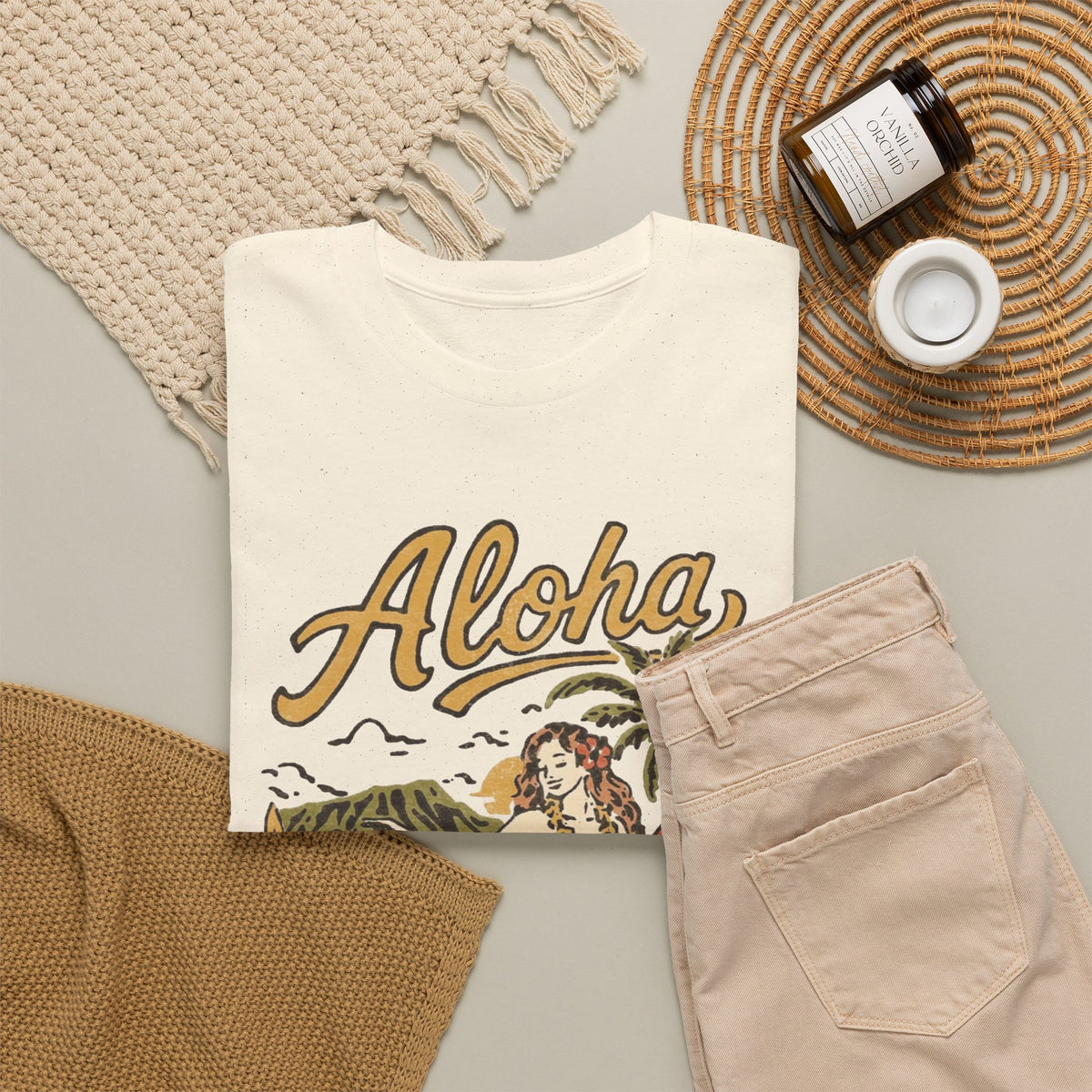 Aloha Tropical Island Woman Graphic Tee Men's Graphic Tee