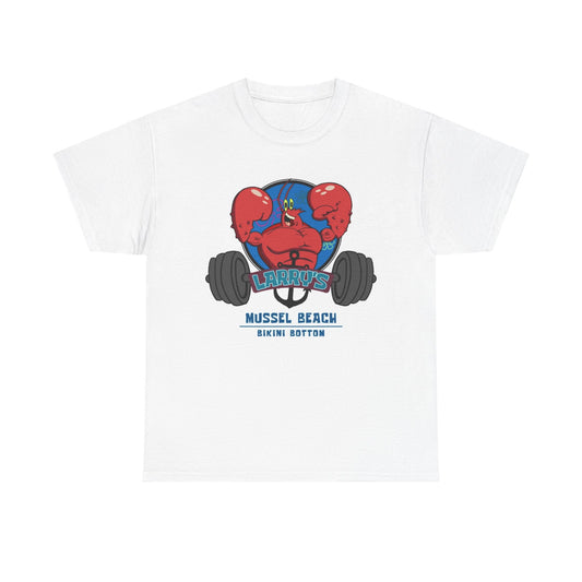 Larry's Gym Mussel Beach Bikini Bottom Graphic T Shirt Brand New Cotton Tee