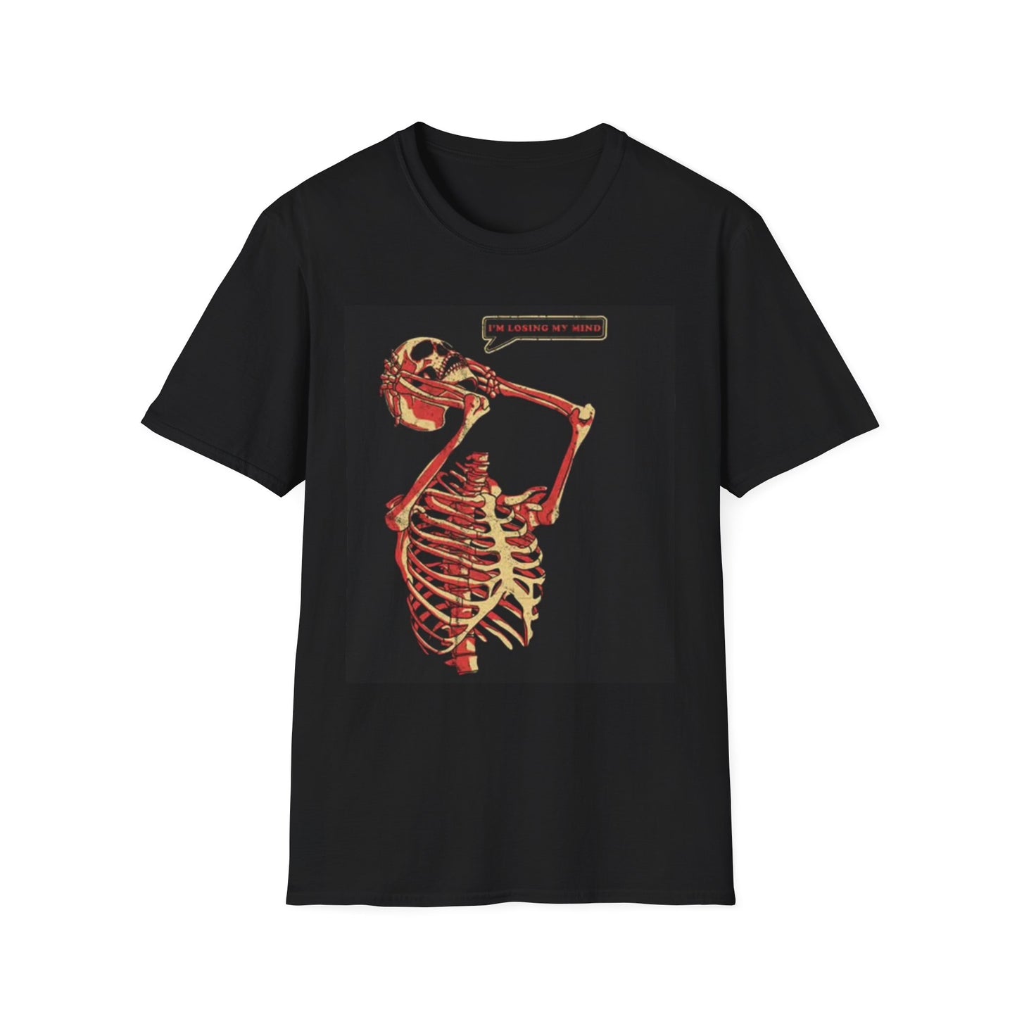 Losing My Mind Graphic T Shirt Skeleton Death Unisex Softstyle T-Shirt