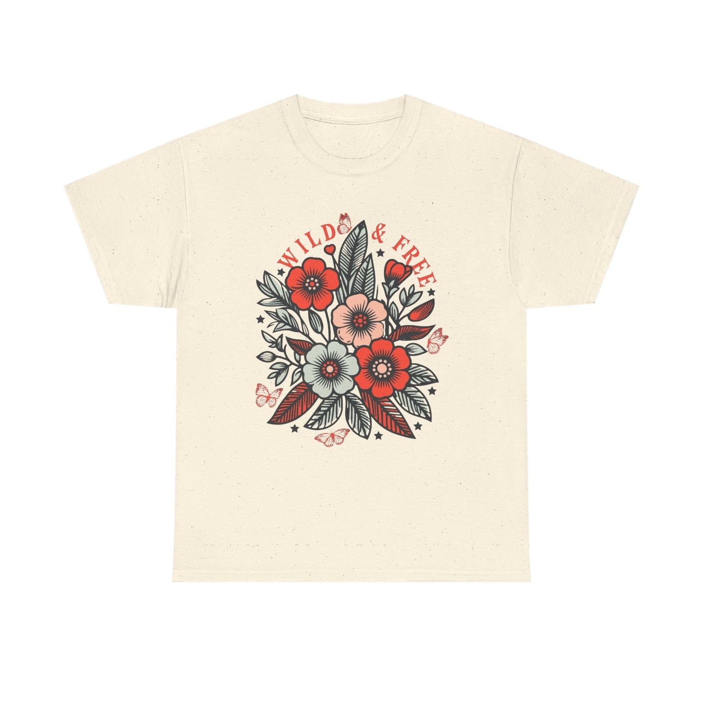 Wild And Free Graphic T-Shirt Men's Women's Heavy Cotton Tee NEW GIFT