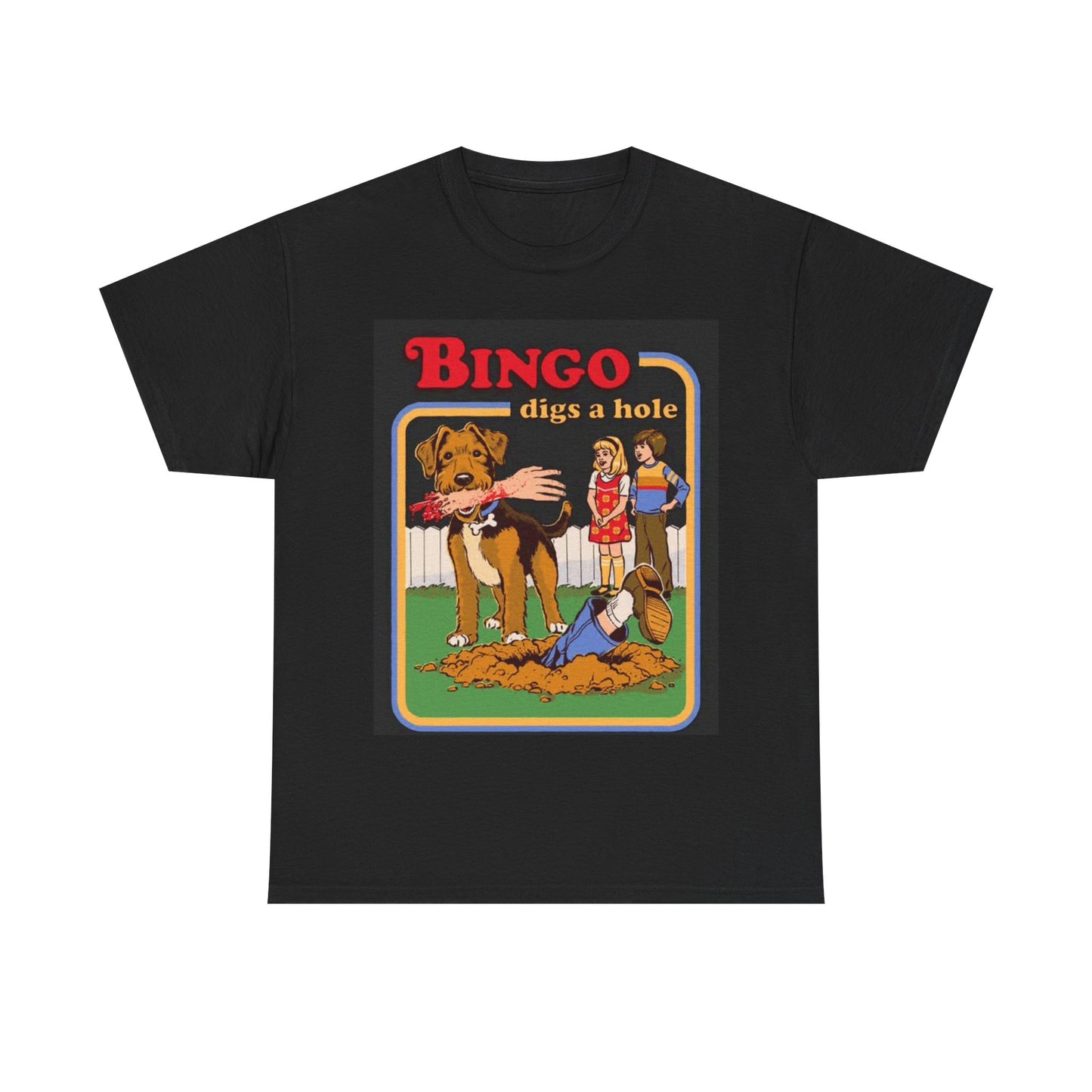 Funny Dog Tshirt 80s Comic Art Dog Lover vibes Unisex Heavy Cotton Tee