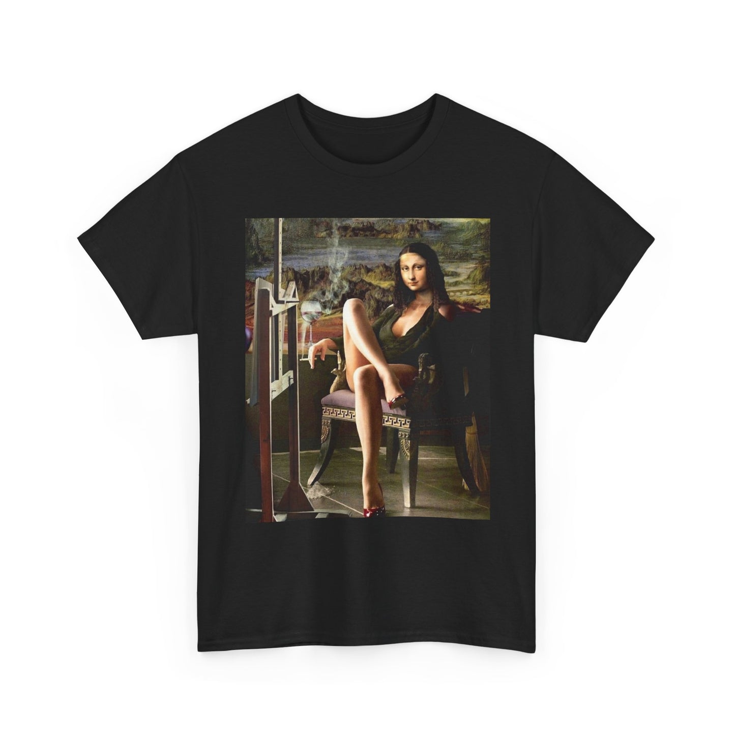 Mona Lisa Funny Smoking Graphic T Shirt ADULT NEW Heavy Cotton Tee
