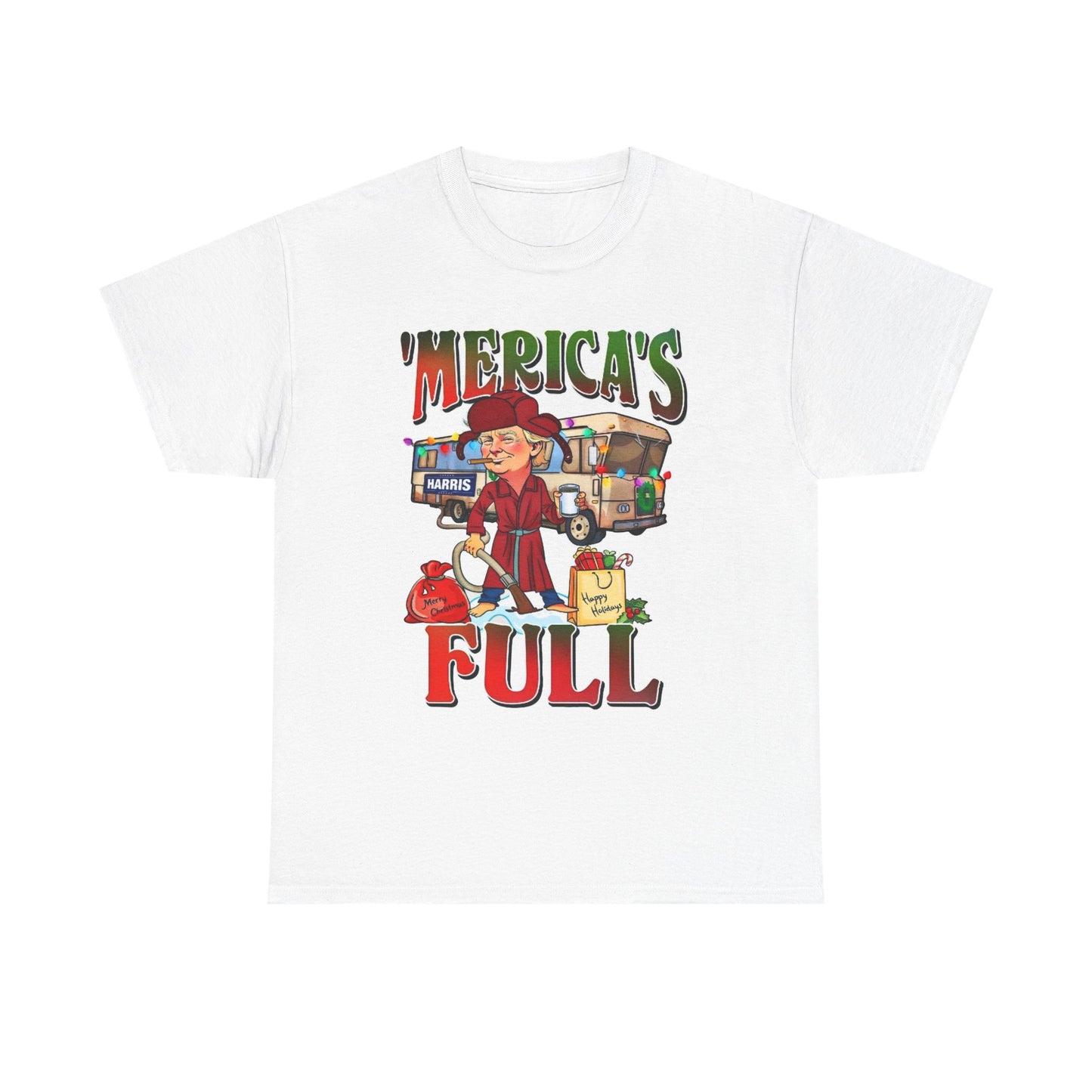 Trump Christmas T Shirt Funny Americas Full Christmas Vacation Heavy Cotton Tee