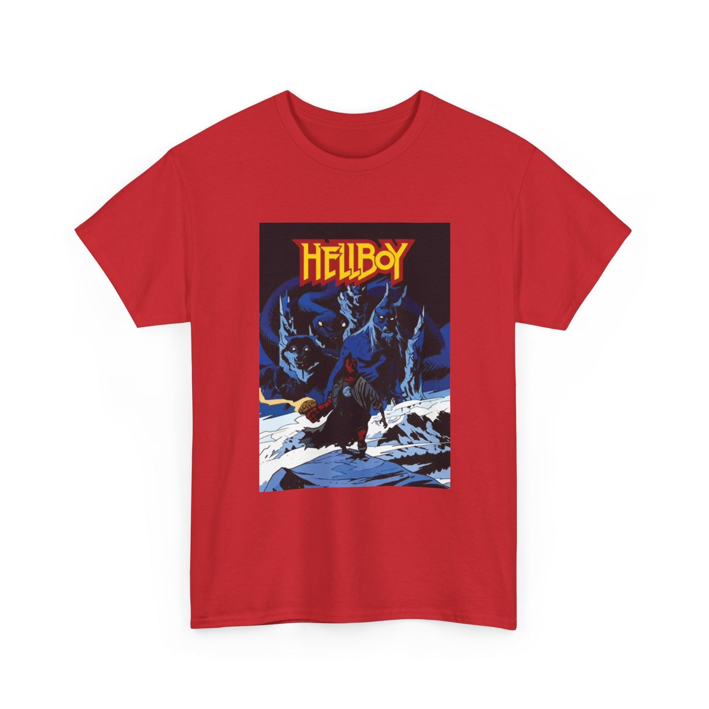 Hellboy Movie Poster Shirt Retro Cartoon Graphic Unisex Heavy Cotton Tee