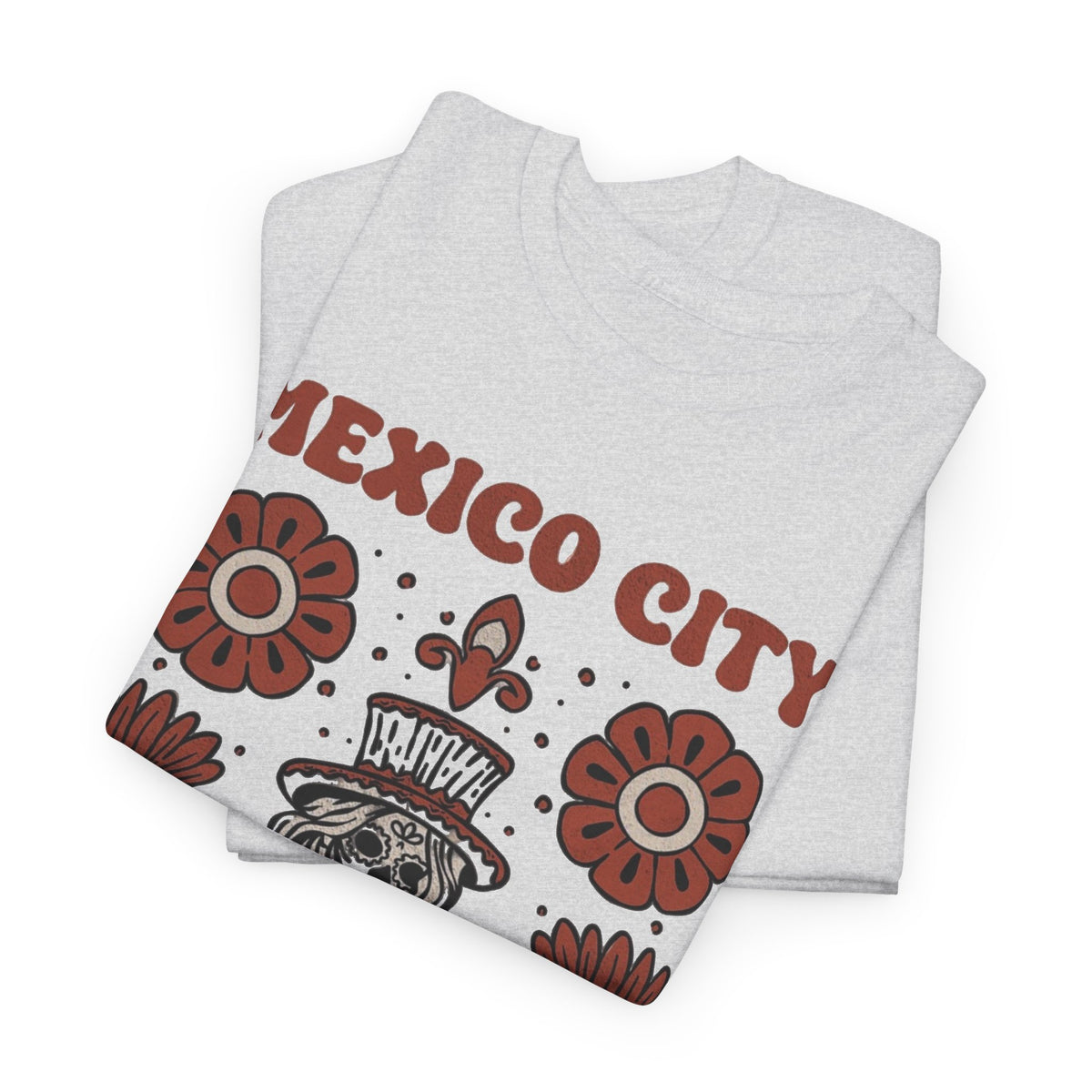 Mexico City Skull and Flowers T-Shirt, Laugh Your Soul Graphic Men's Graphic Tee