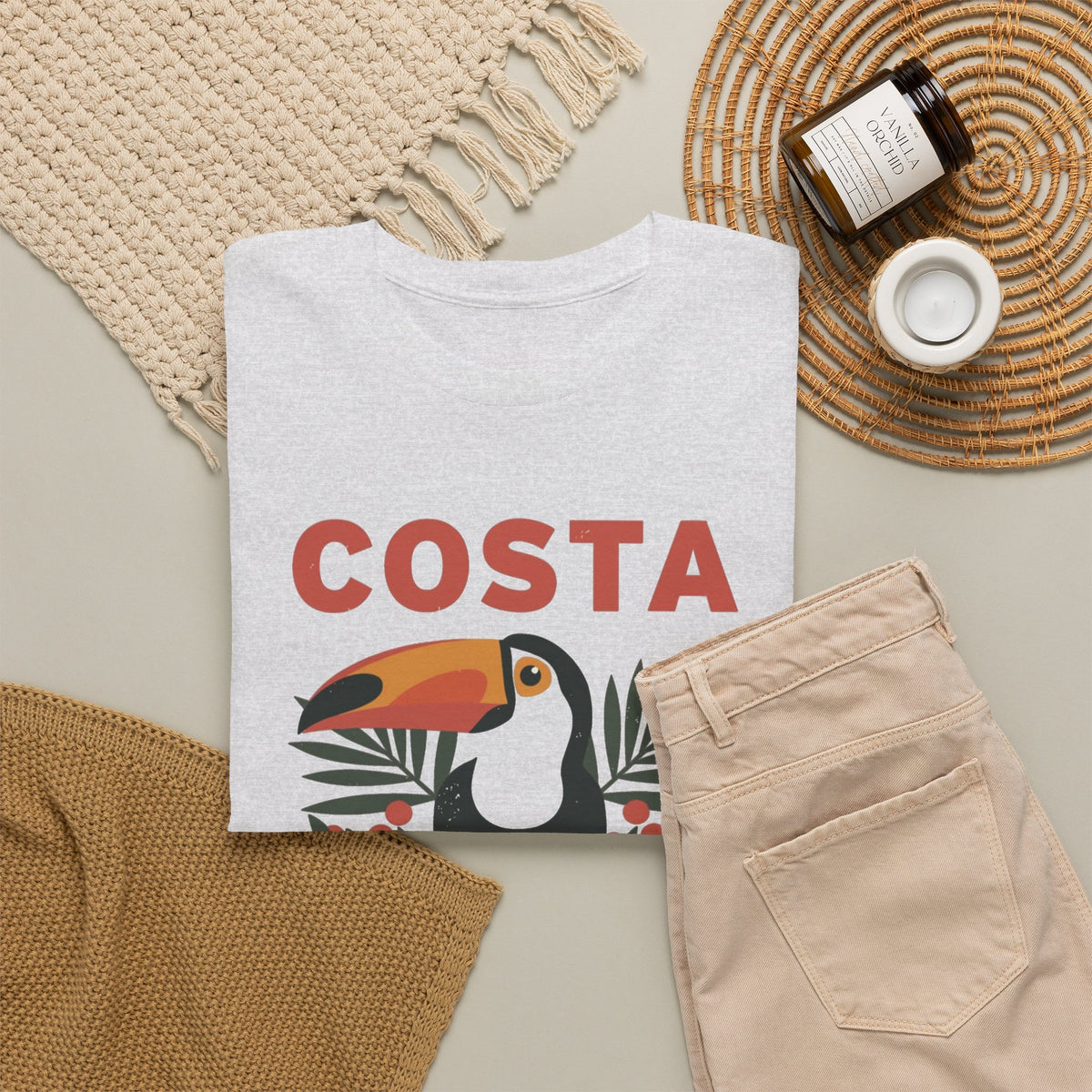 Costa Rica Graphic T Shirt Retro 80's Men's Heavy Cotton Tee