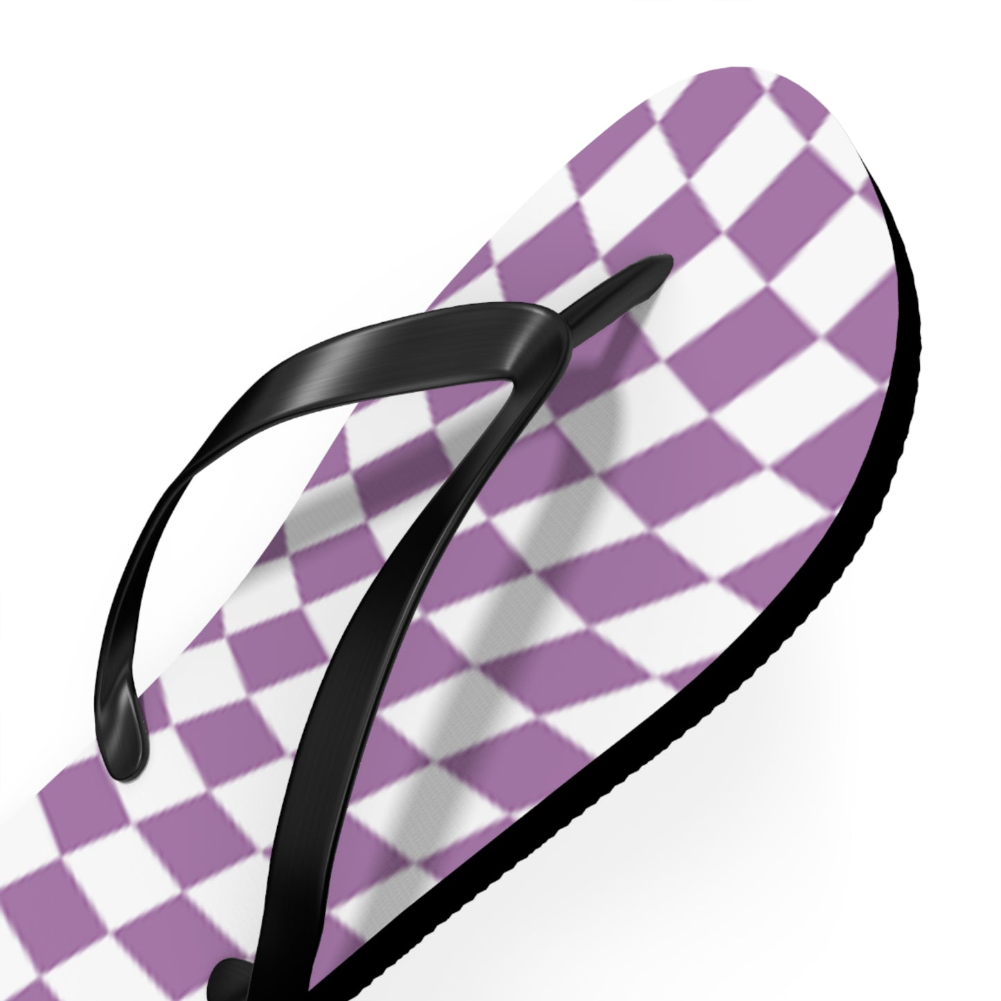Wavy Checkered Purple Sandals, Beach Shoes, Vacation Flip Flops, Pool Slides