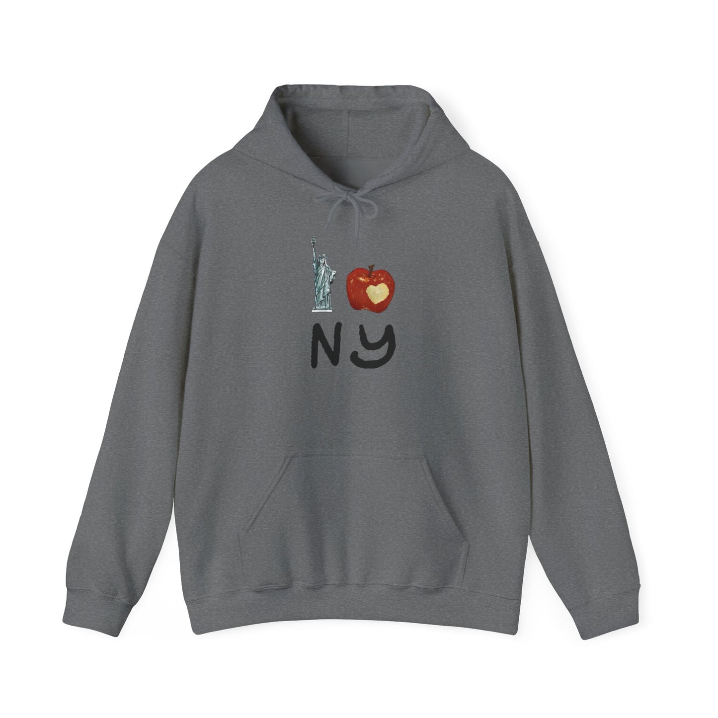 I Love New York Big Apple Graphic Hoodie Unisex Heavy Blend™ Hooded Sweatshirt